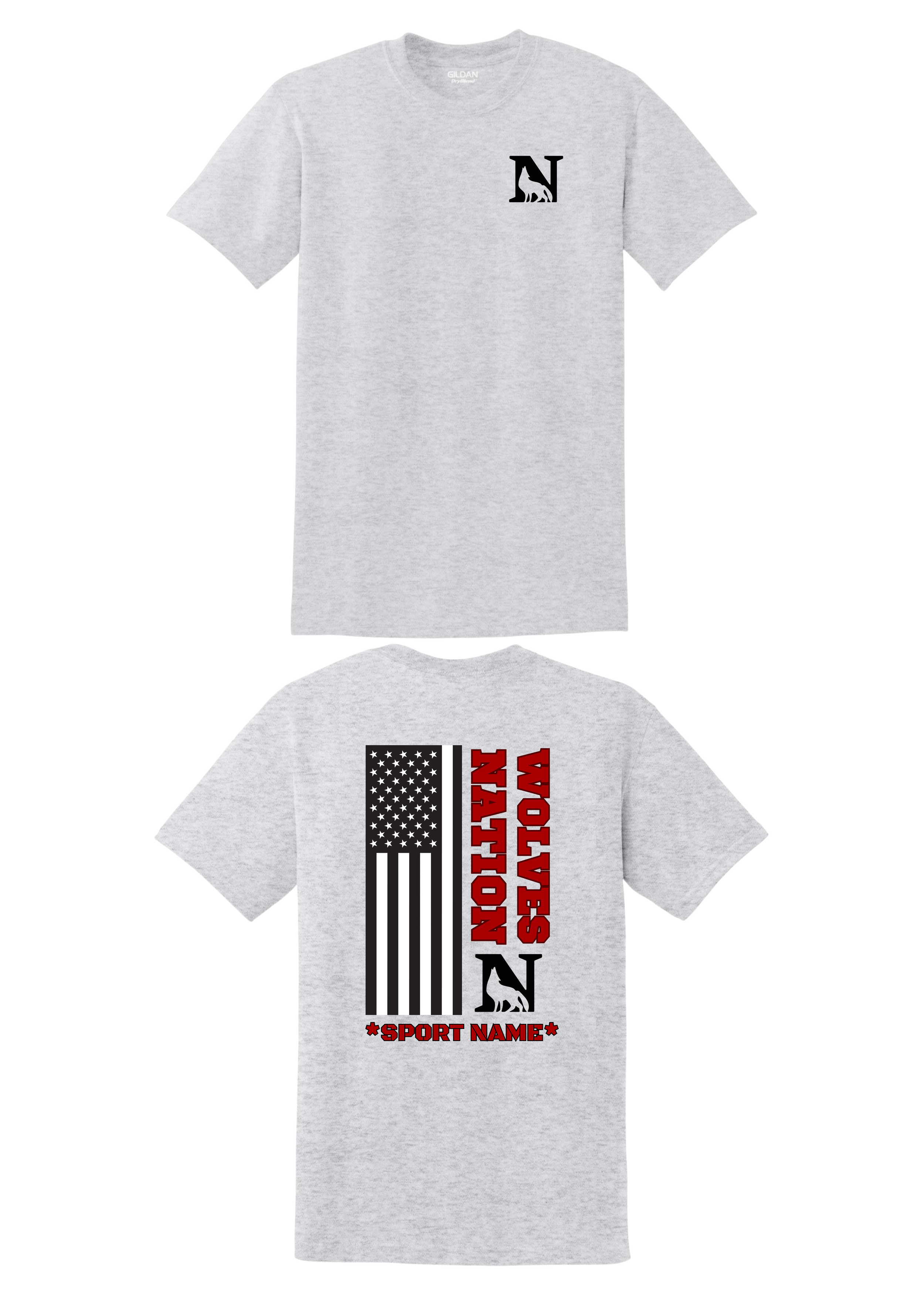 GY/R/BLK Wolves Nation