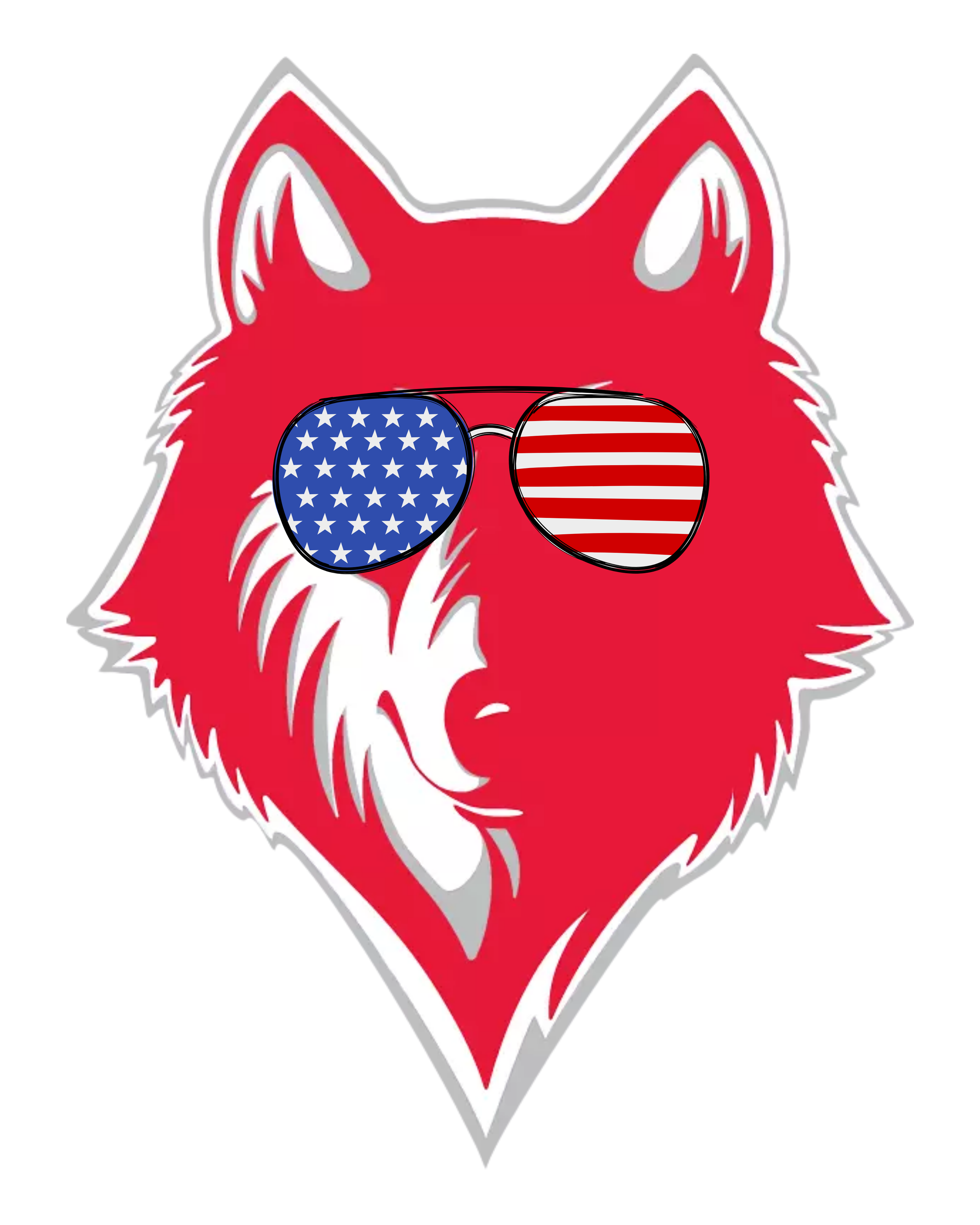 *Limited Edition* Wolf Logo with Flag Sunglasses Sticker
