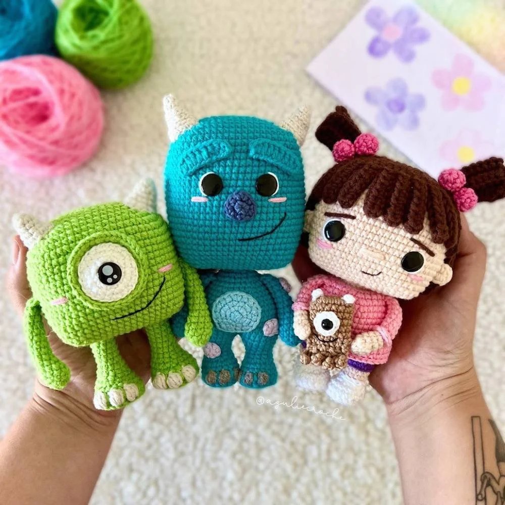 3-in-1 Monsters Inc Crochet Pattern Bundle.jpg