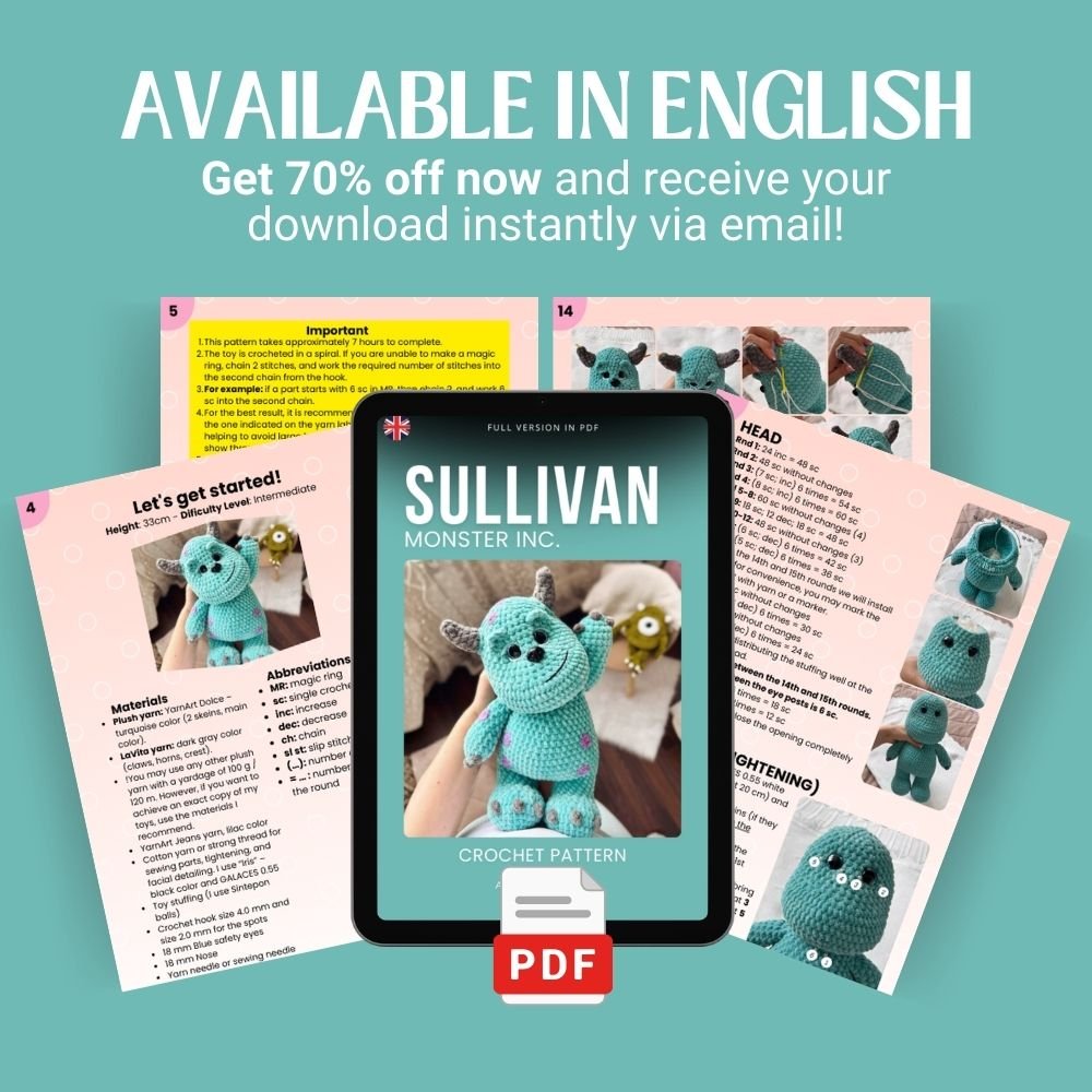 Monsters Inc Sullivan Plush Crochet Pattern 3.jpg