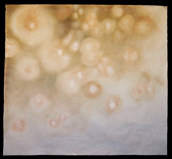 "Distant Lights", Relief and pigment on kozo, 51" × 48"
