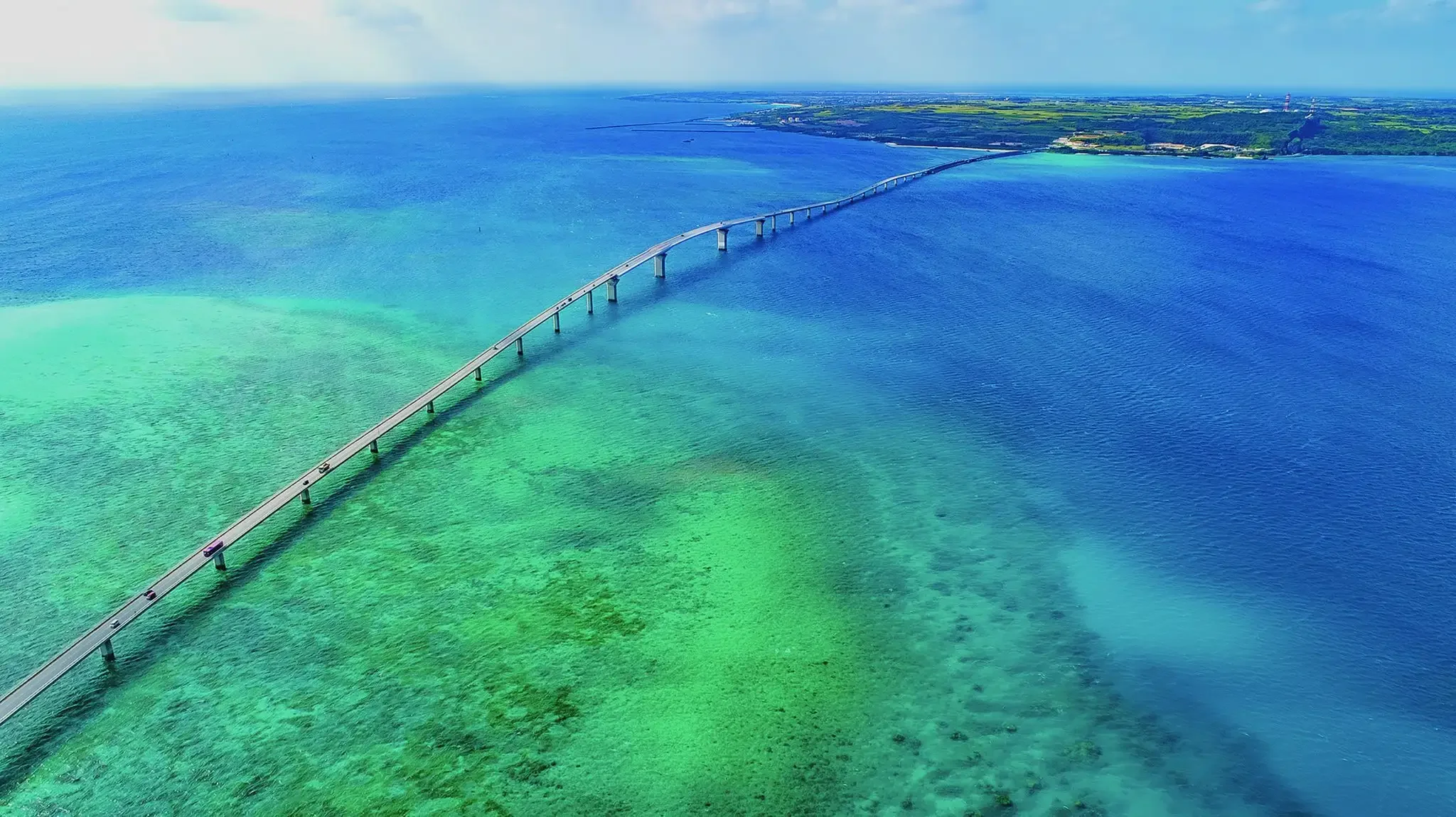Beautiful bridge on Miyako island Okinawa