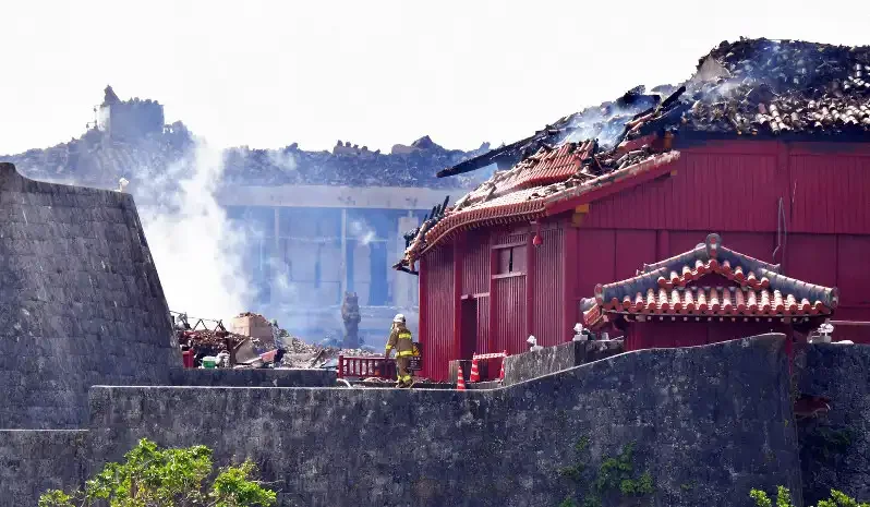 Shuri Castle after fire