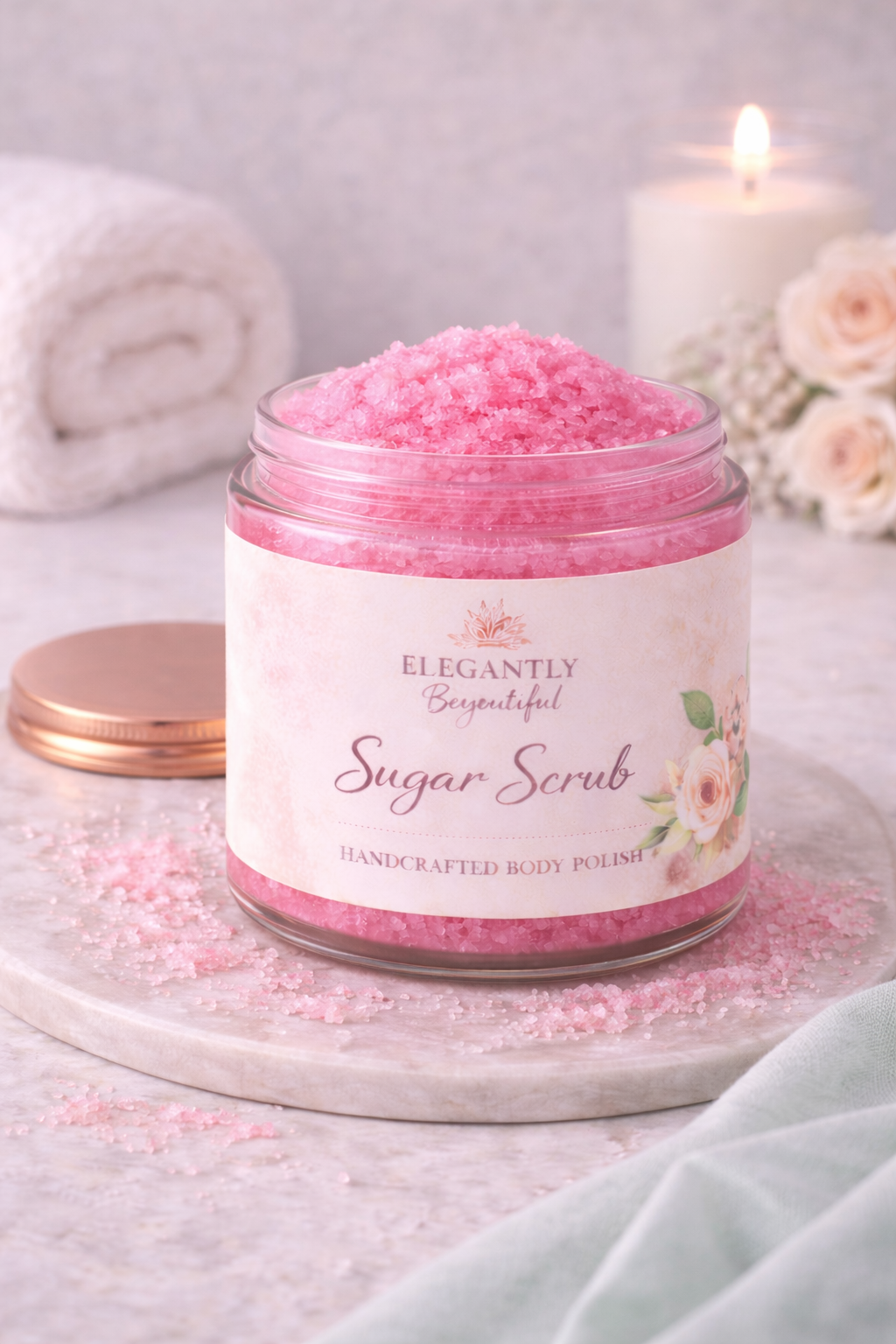 Floral Sugar Scrub – Exfoliate & Glow