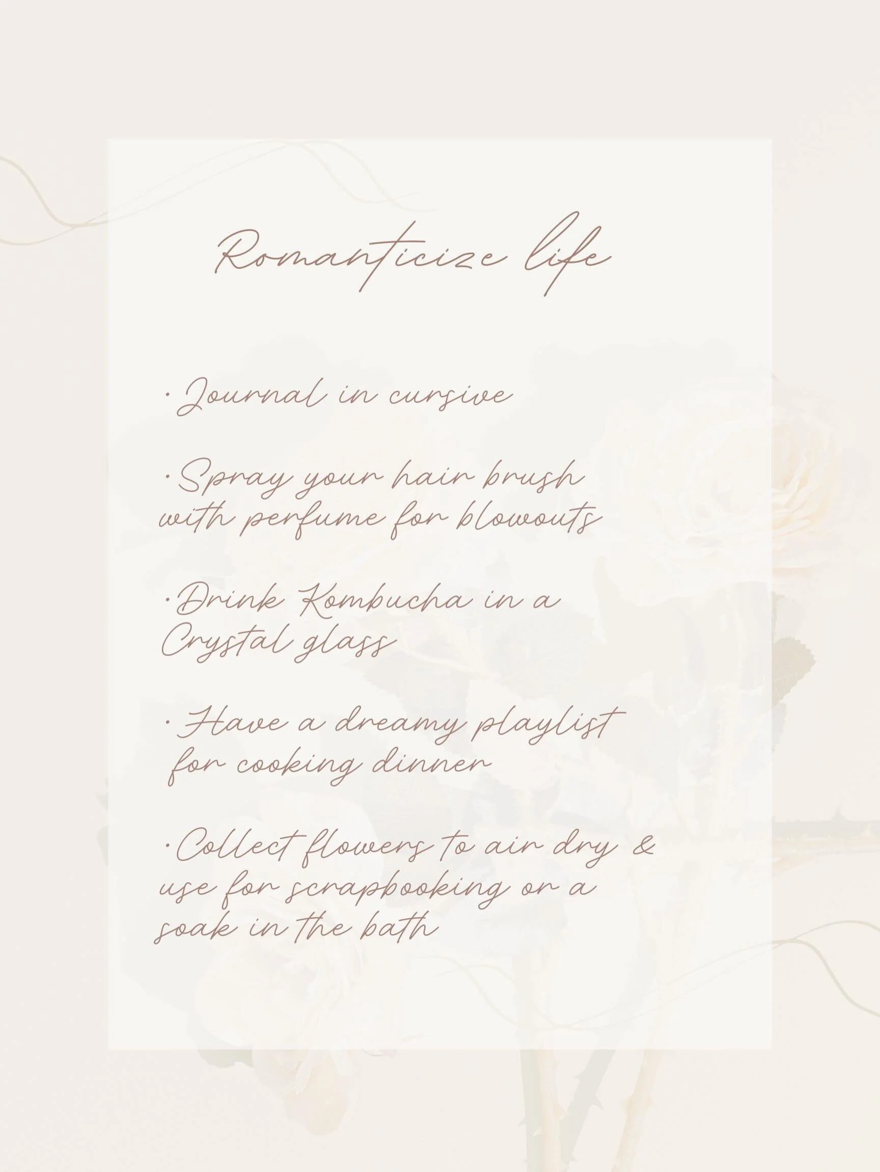 Live a life you LOVE! 

A huge part of wellness is finding beauty in the mundane ✨

Whats something simple you do to romanticize your day to day life?!