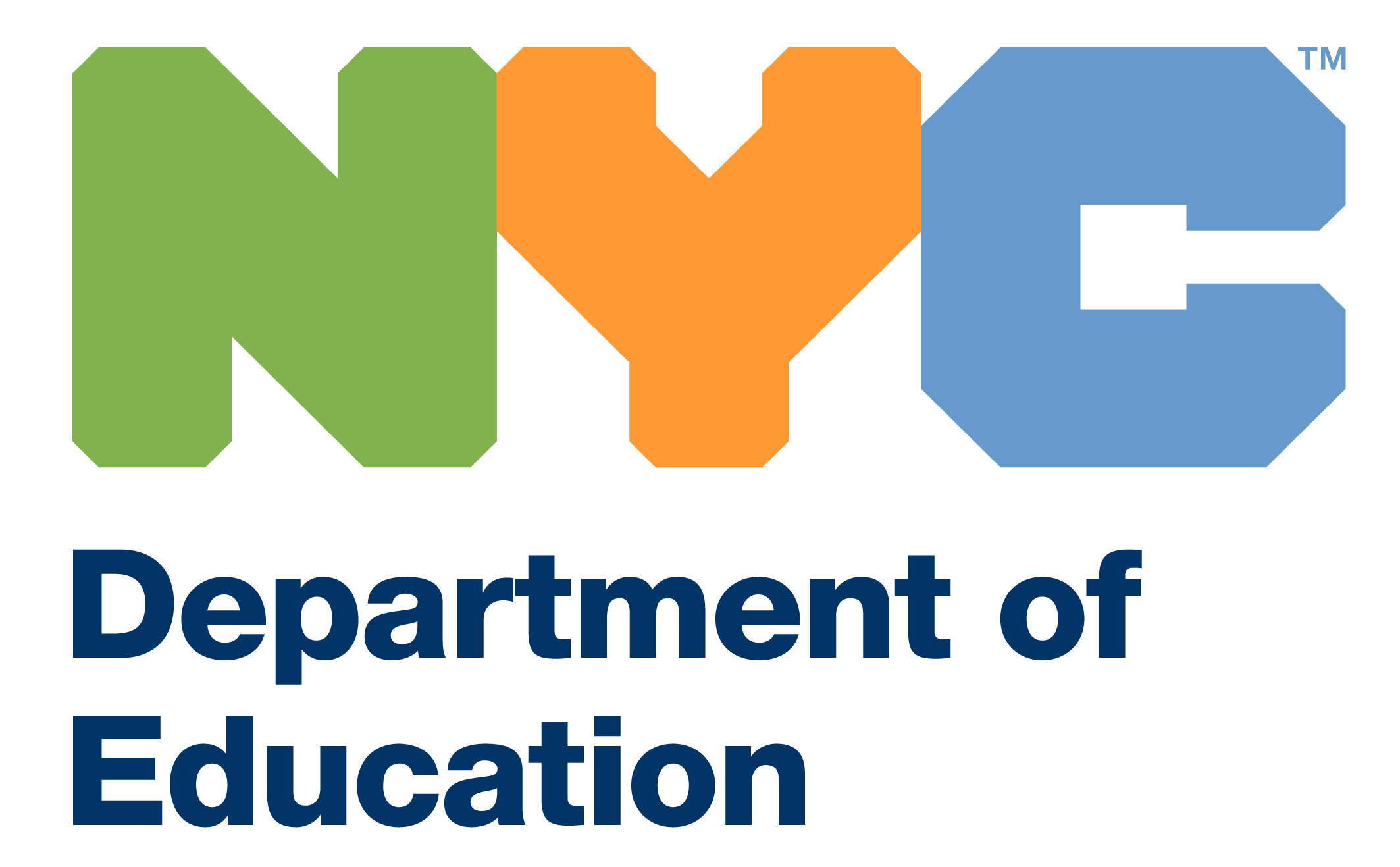 Logo of the U.S. Department of Education with the word "NYC" in large, colorful block letters and "Department of Education" in smaller dark blue text underneath.