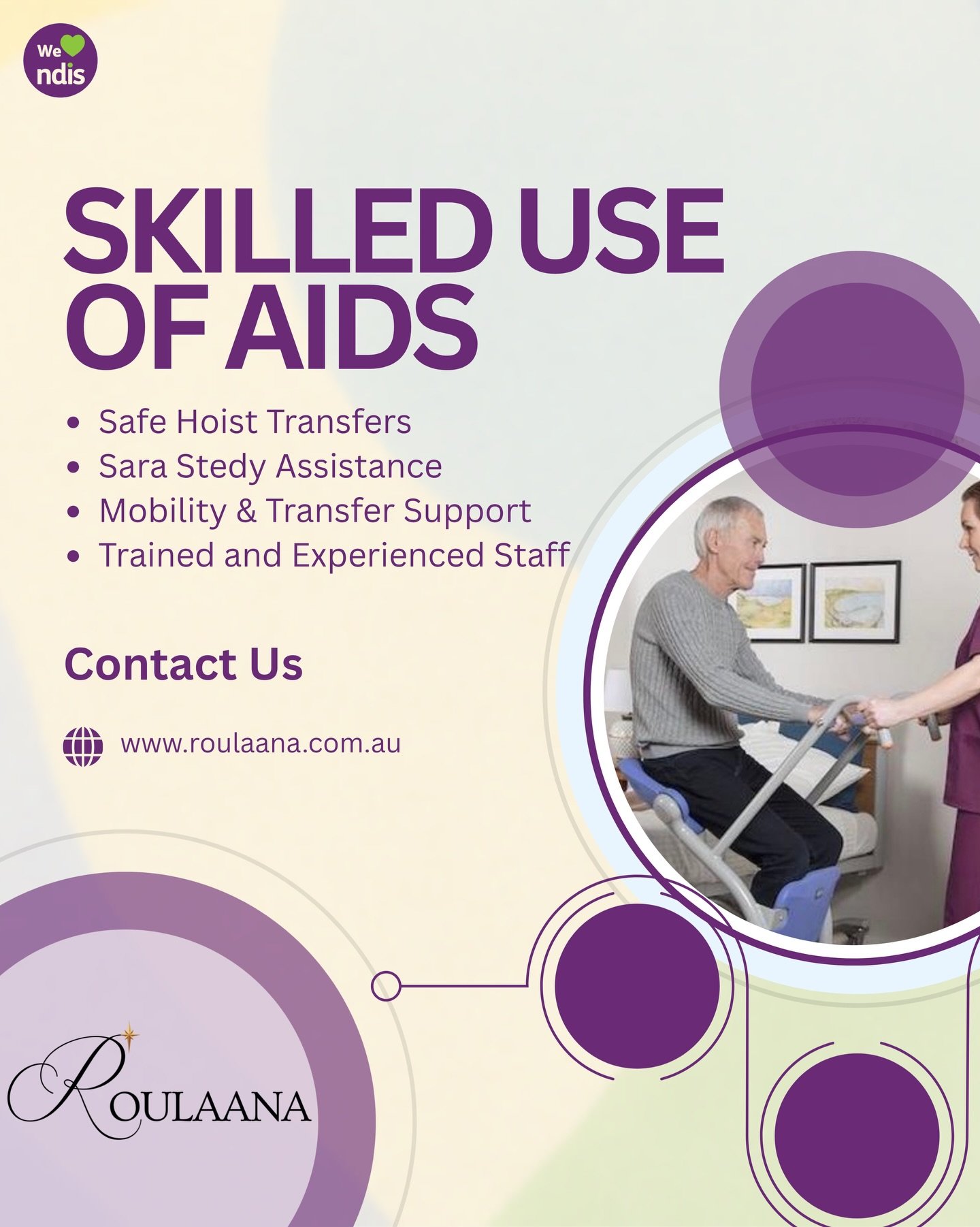 Skilled use of the right equipment makes all the difference. 💜

Our trained team provides safe and reliable support using hoists, Sara Stedy aids, and mobility equipment to ensure comfort, dignity, and safety during every transfer.

Because your saf