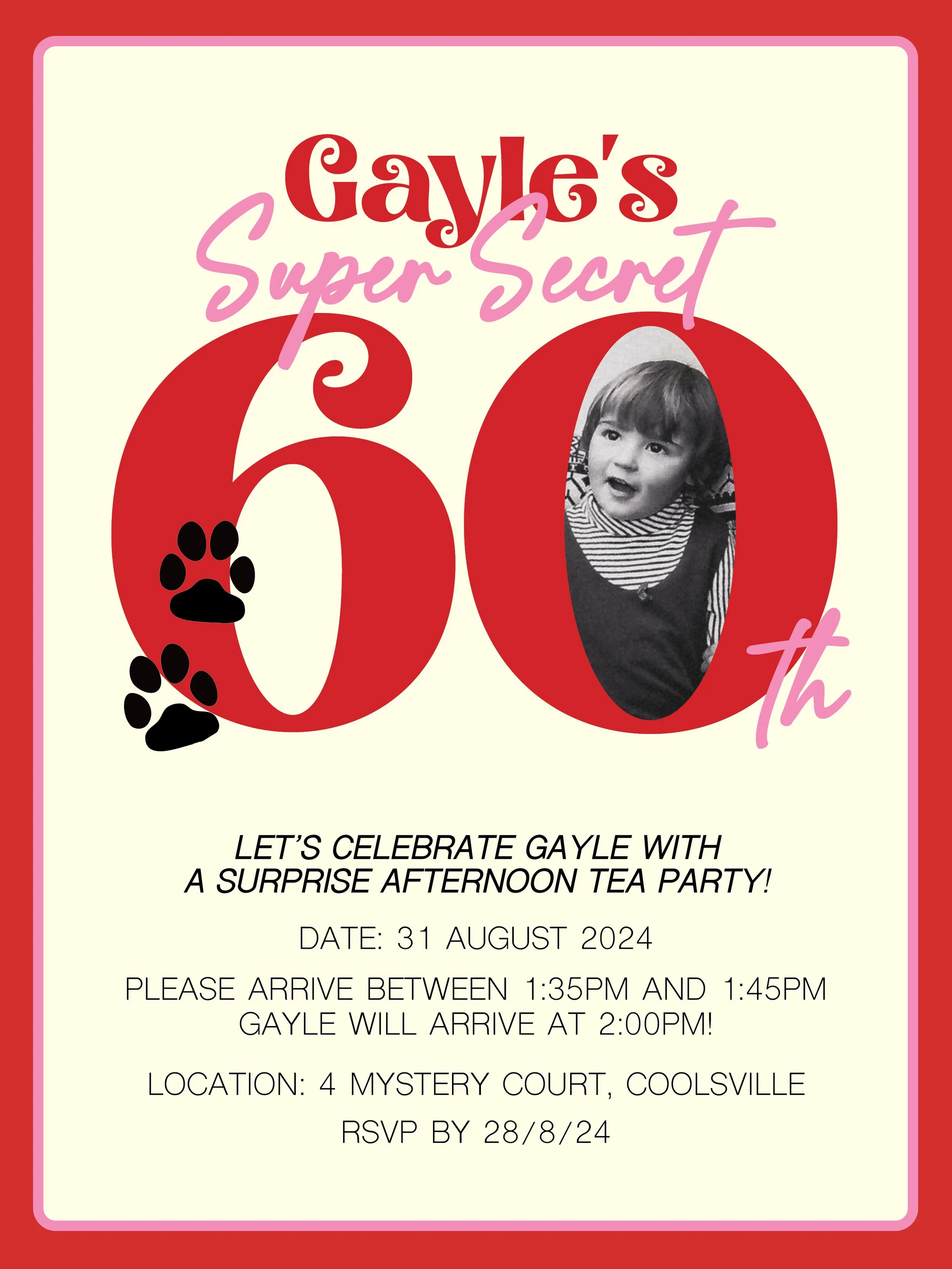 Super Secret 60th - Invitation