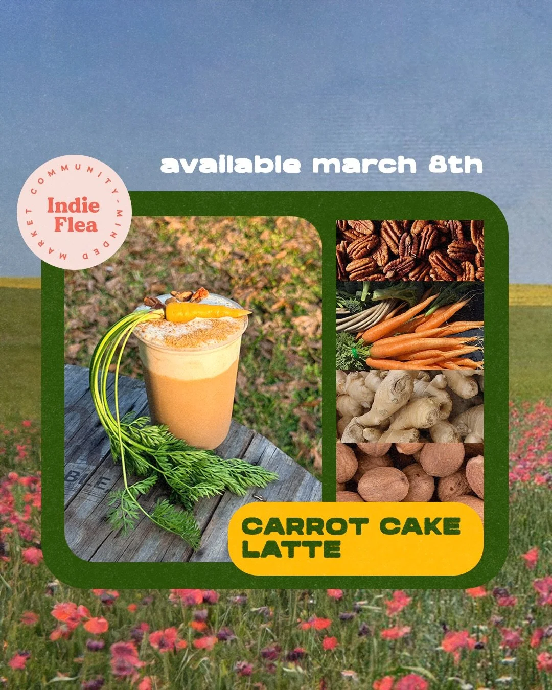 Introducing: CARROT CAKE LATTE

Our newest house-made special! With a carrot, pecan, ginger, and nutmeg syrup &mdash; taste the first sip of spring with the high quality roast of @lookalivecoffee beans. Using @minorfigures organic oat milk and our ho