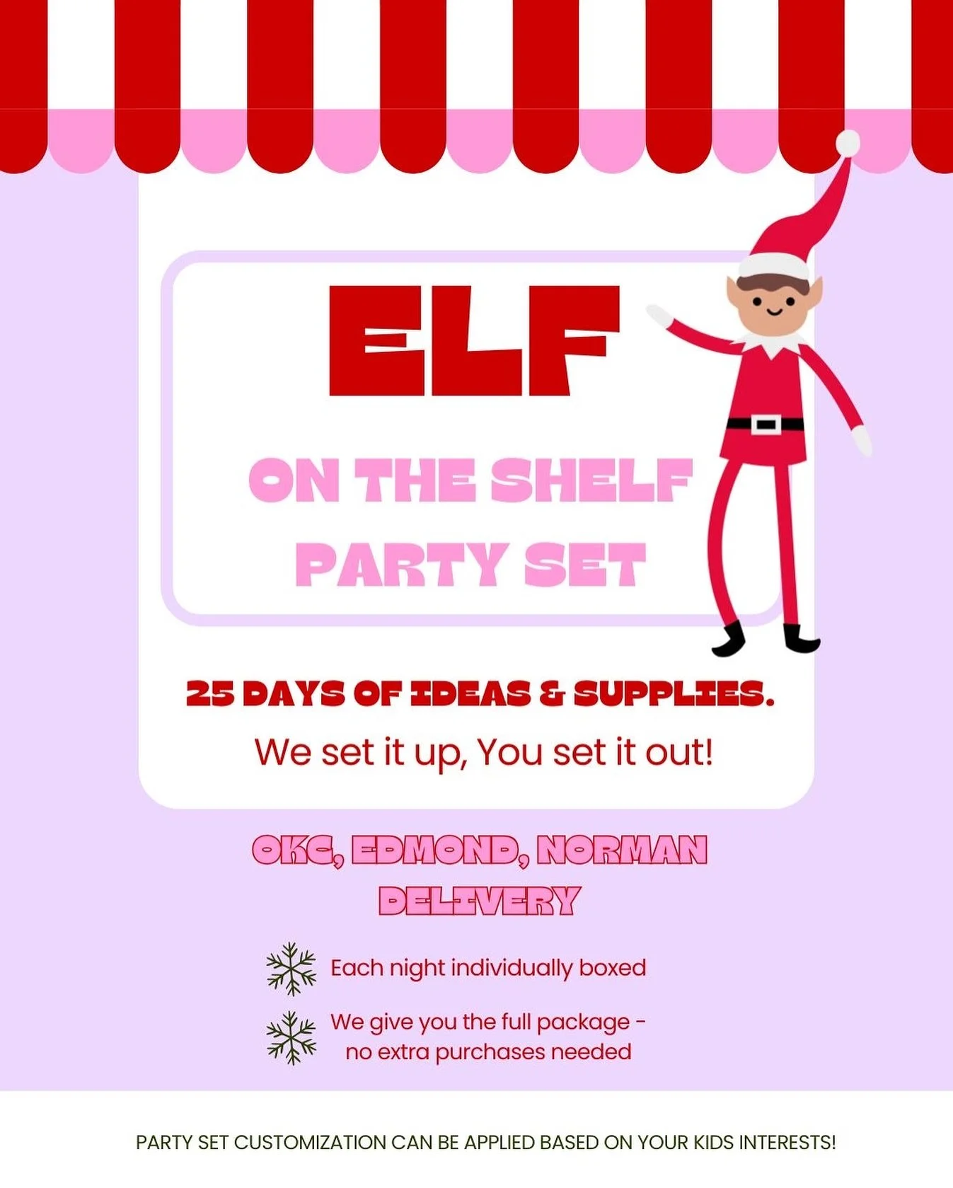 Elf season is coming faster than we think&hellip; and you already know that little guy is a lot of work 

My Elf on the Shelf Party Set gives you 25 days of fun &mdash; fully prepped and individually boxed.

No last-minute ideas. No extra runs to the