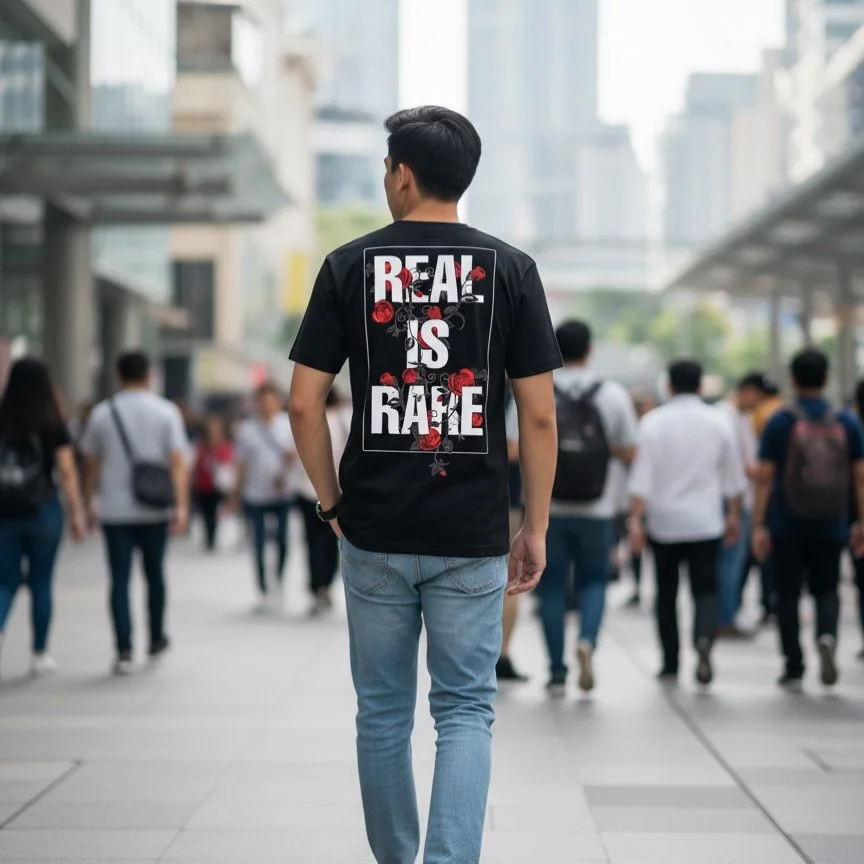 City streets, real beats. Walk your own path. Uniquely Ordinary. Shop the &lsquo;Real is Rare&rsquo; tee via link in bio.
#Arcvell #StreetwearMY #RealIsRare #CityFits #UrbanStyle