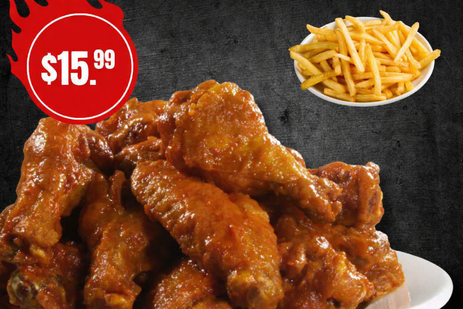 Buffalo Wings and Fries
