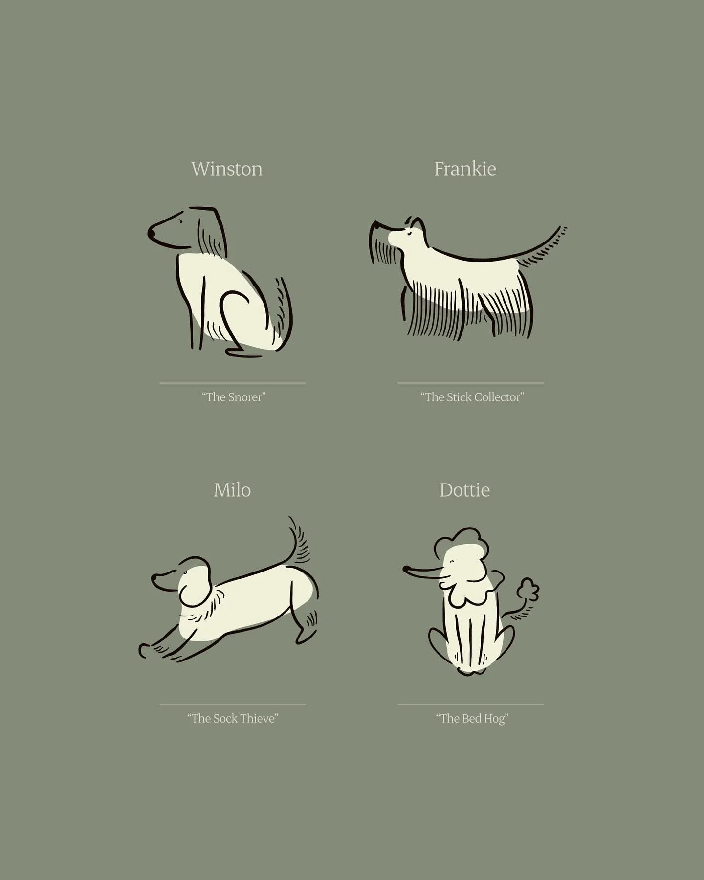 Brand illustrations like these add a human (or in this case, dog) touch because they inject character, warmth, and relatability into the brand. Unlike generic stock imagery or overly polished graphics, hand-drawn illustrations feel personal and expre