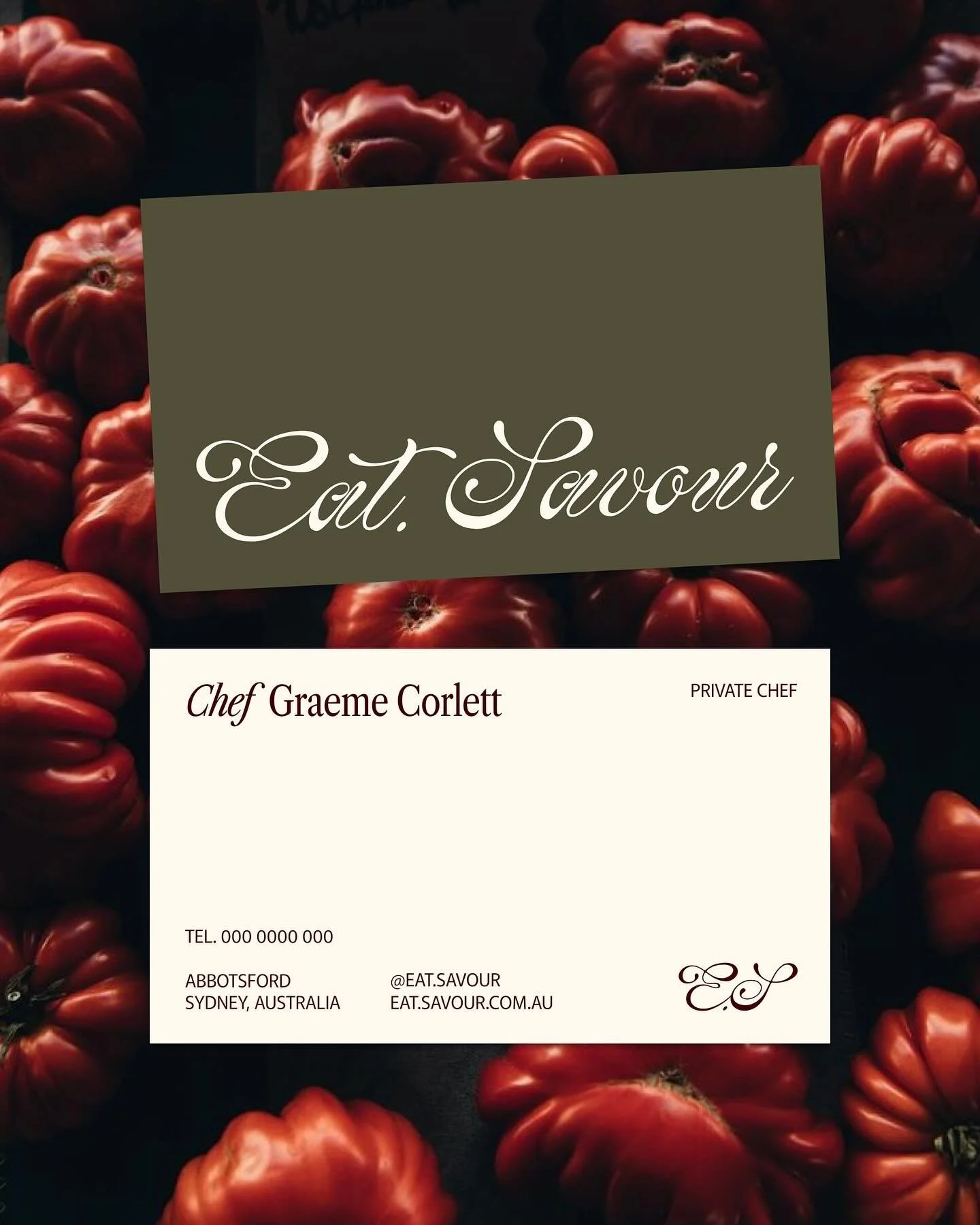 For @eat.savour, the packaging needed to do more than hold food &mdash; it needed to feel like part of the culinary experience.
We designed a system that leans heavily into texture, warmth and artistry, echoing the handmade, sensory nature of Graeme&