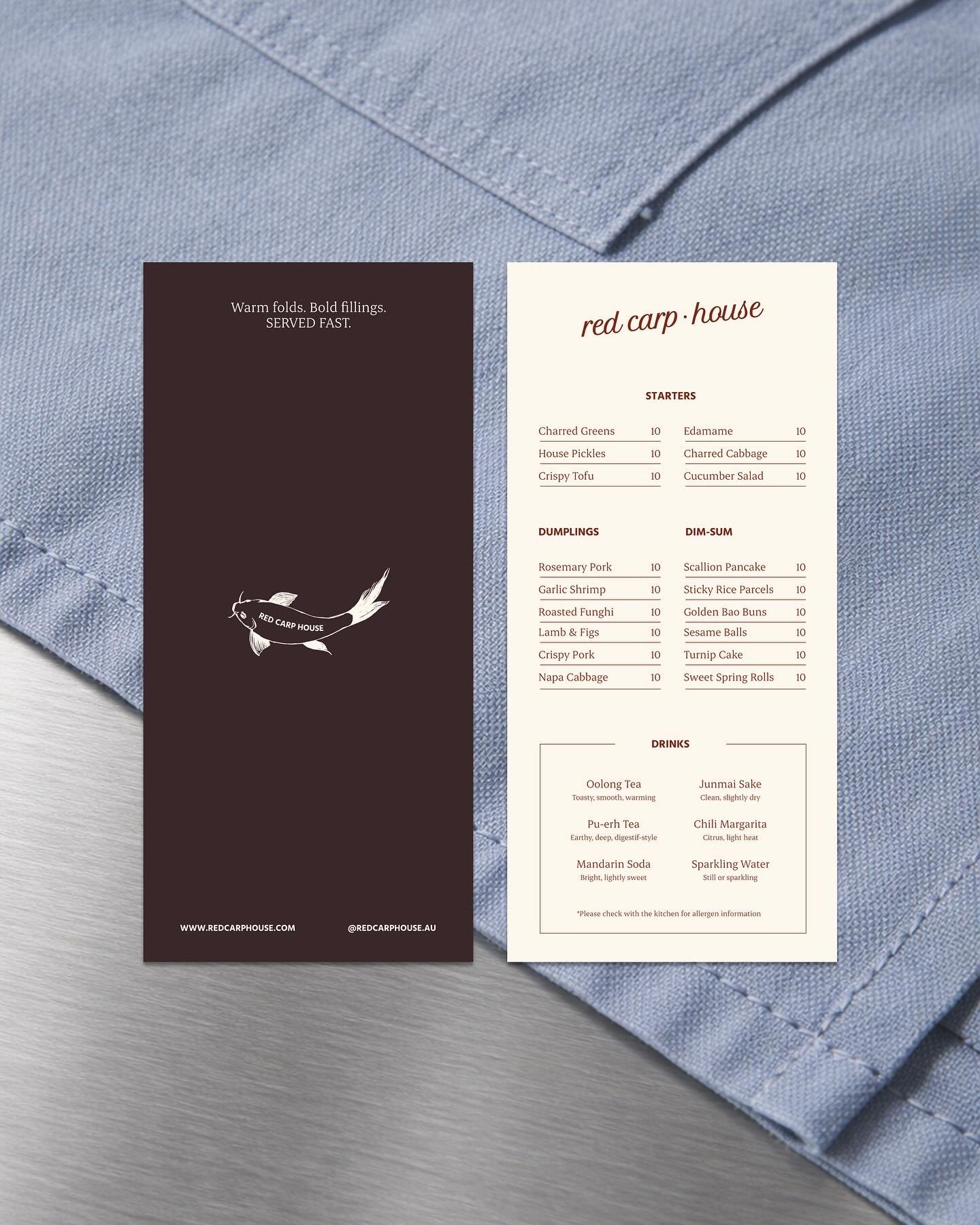We fold slowly so you can eat freely.

Red Carp House&rsquo;s menu celebrates contrast &mdash; rich and light, nostalgic and new, comforting and unexpected. Techniques passed down sit alongside modern influence, creating dishes that feel both grounde
