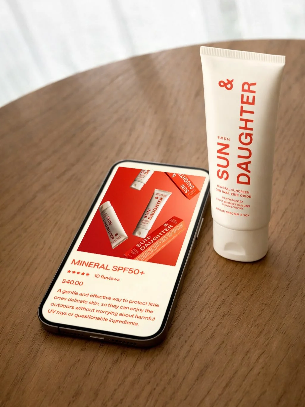 The Sun &amp; Daughter website was developed with a mobile-first approach, recognising that most parents are browsing, researching, and purchasing on the go. The mobile experience needed to feel effortless, intuitive, and entirely geared towards shop