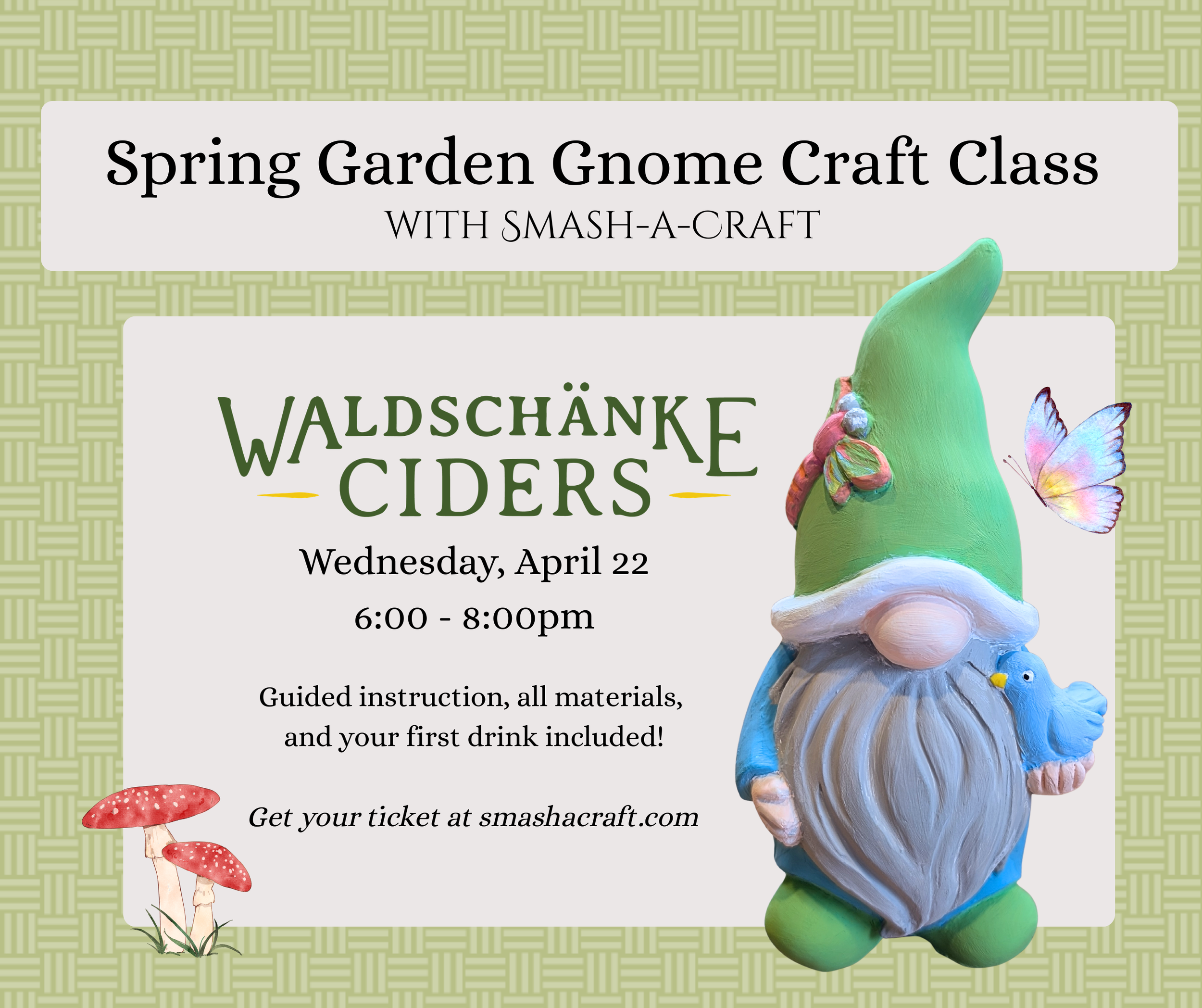 Spring Garden Gnome Craft Class Waldschänke Ciders
