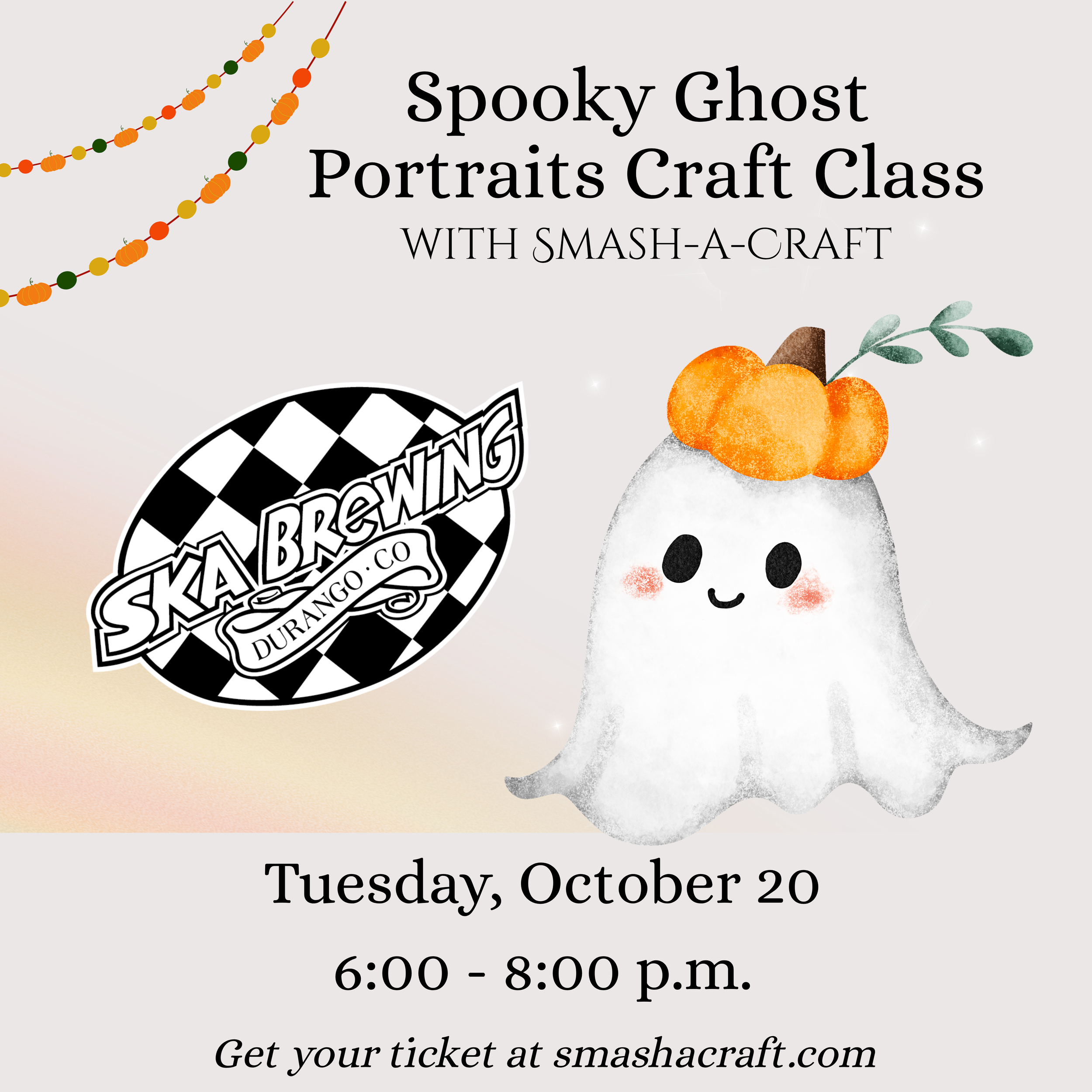 Spooky Ghost Portraits Craft Class at Ska Brewing