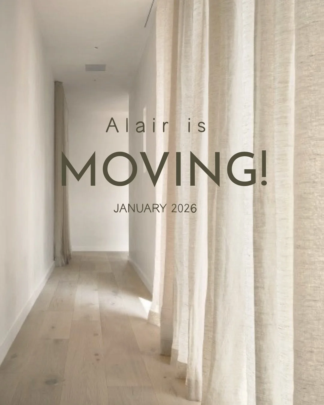 Alair is growing! And so is our space. I can&rsquo;t wait to welcome you into our new home in January 2026.&rdquo;