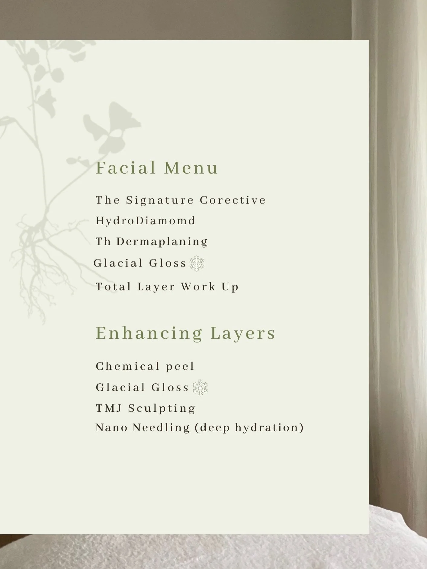 𝒜𝓁𝒶𝒾𝓇 𝐿𝒶𝓎𝑒𝓇𝓈&hellip; 
I designed every service on this menu with specific skin concerns in mind. That was always the goal, not just offering facials, but creating real solutions.

Each treatment follows my Alair Protocol using the highest 