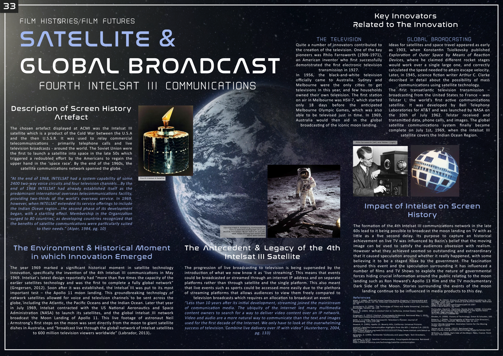 Screen History Artifact - Intelsat III satellite