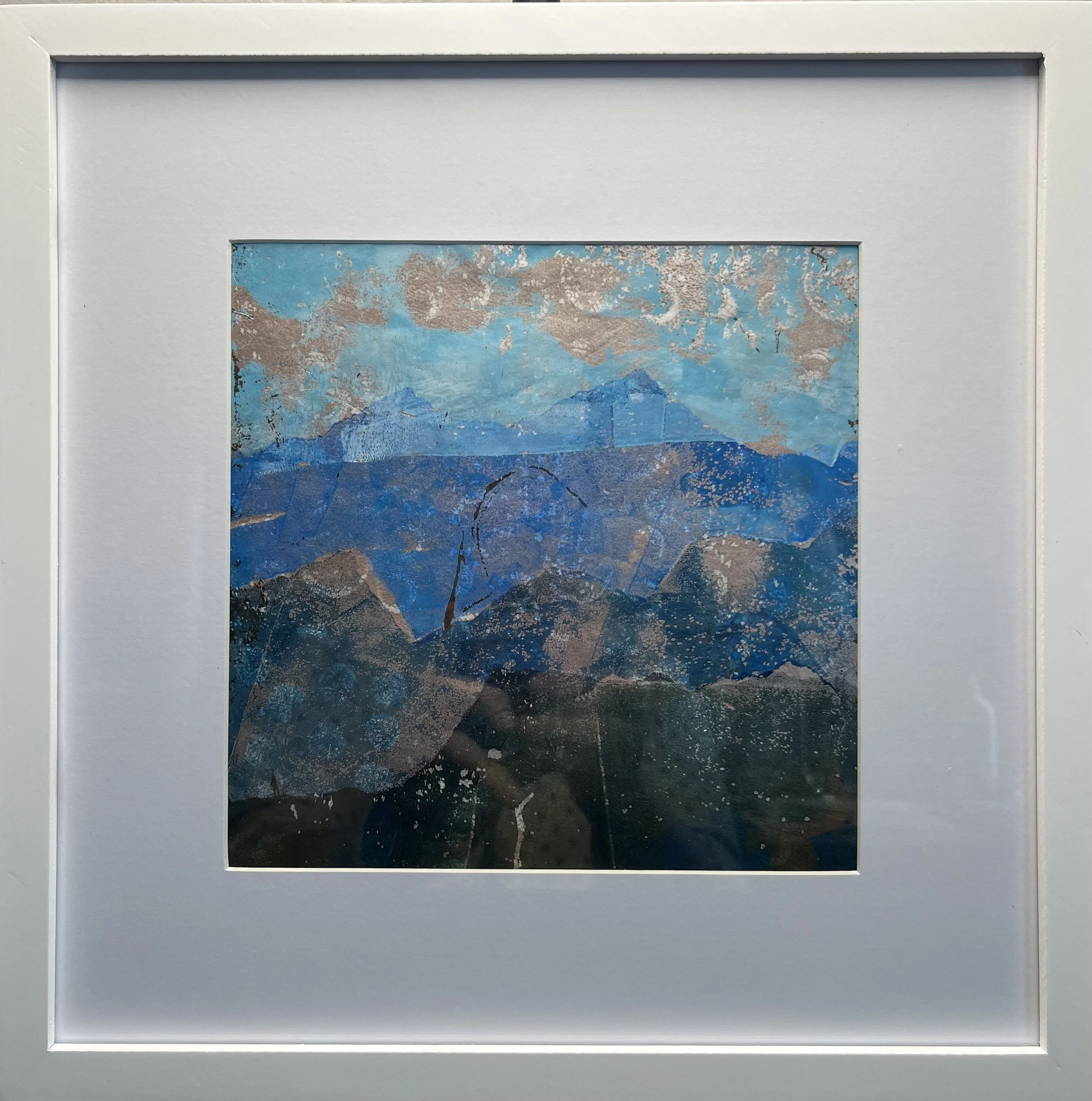 Abstract Landscape Monoprint in Acrylic