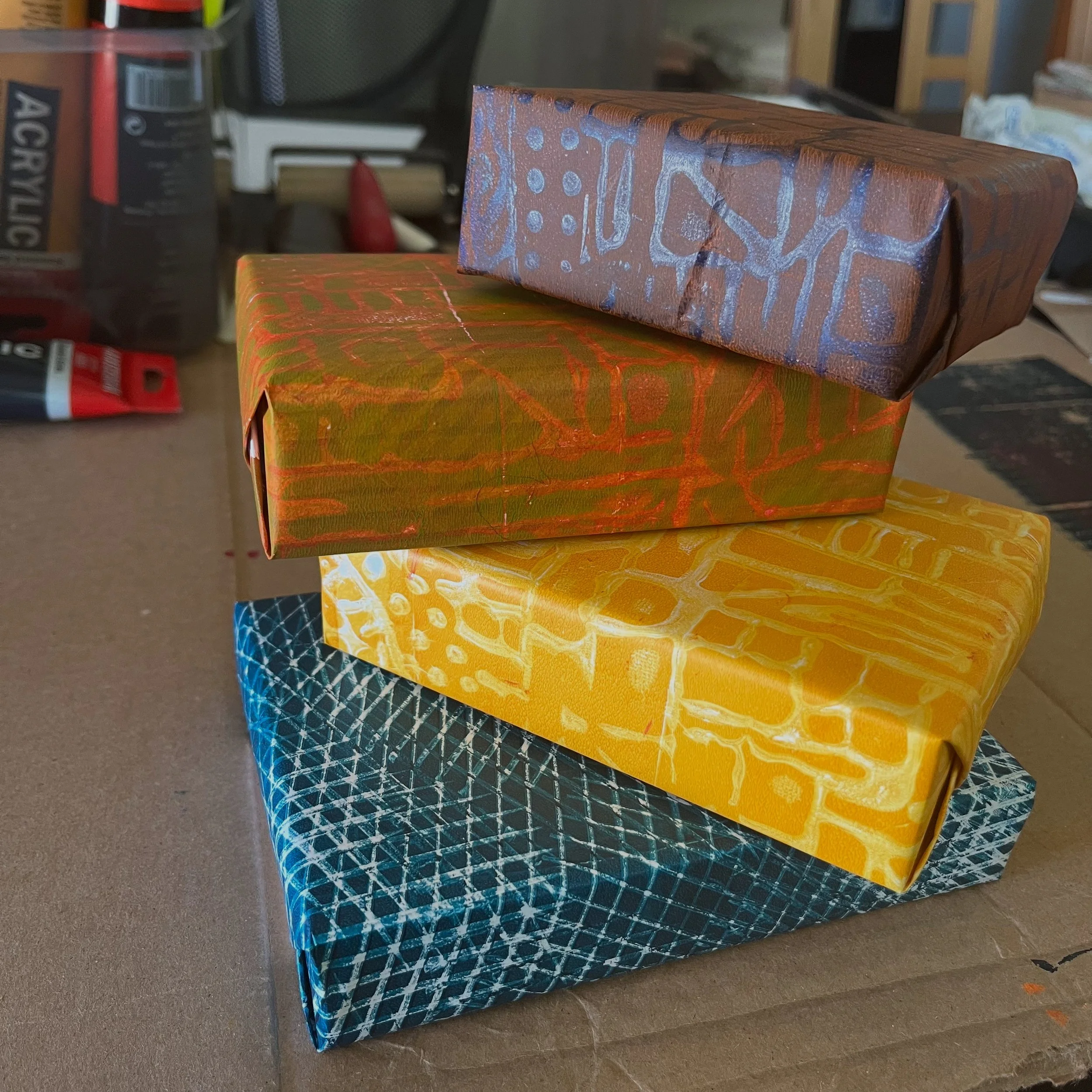 Unique Gift paper made from Acrylic monoprints