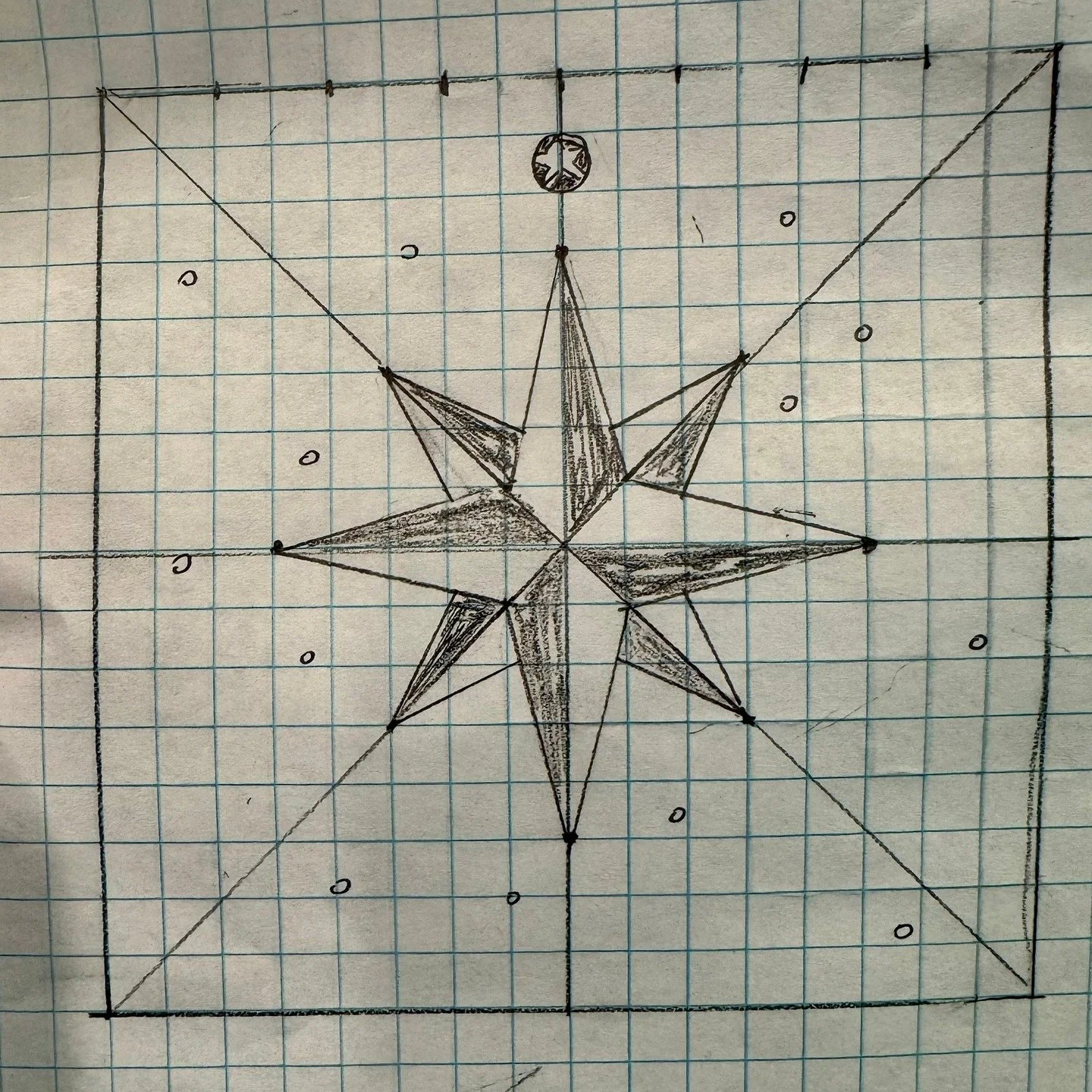 Crafting a marquetry compass rose for the top of the Puzzle Pillar.
