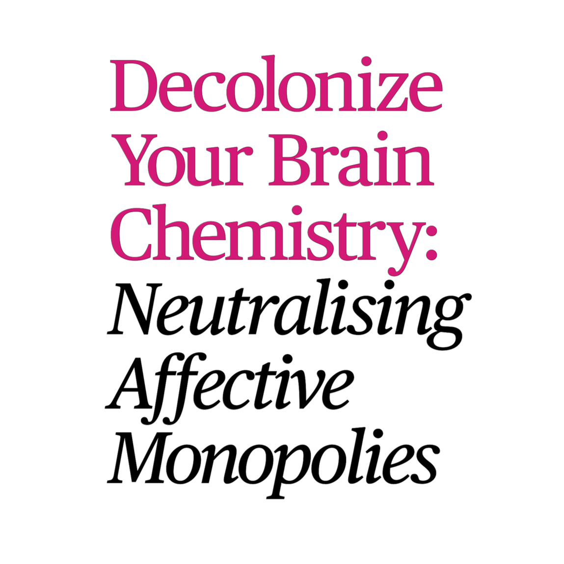Modern life runs your nervous system on three channels. There are about a hundred ... The missing ones are why ordinary experience stops feeling like enough — and why more stimulation never fixes it. Two papers on what's actually going on, and what t