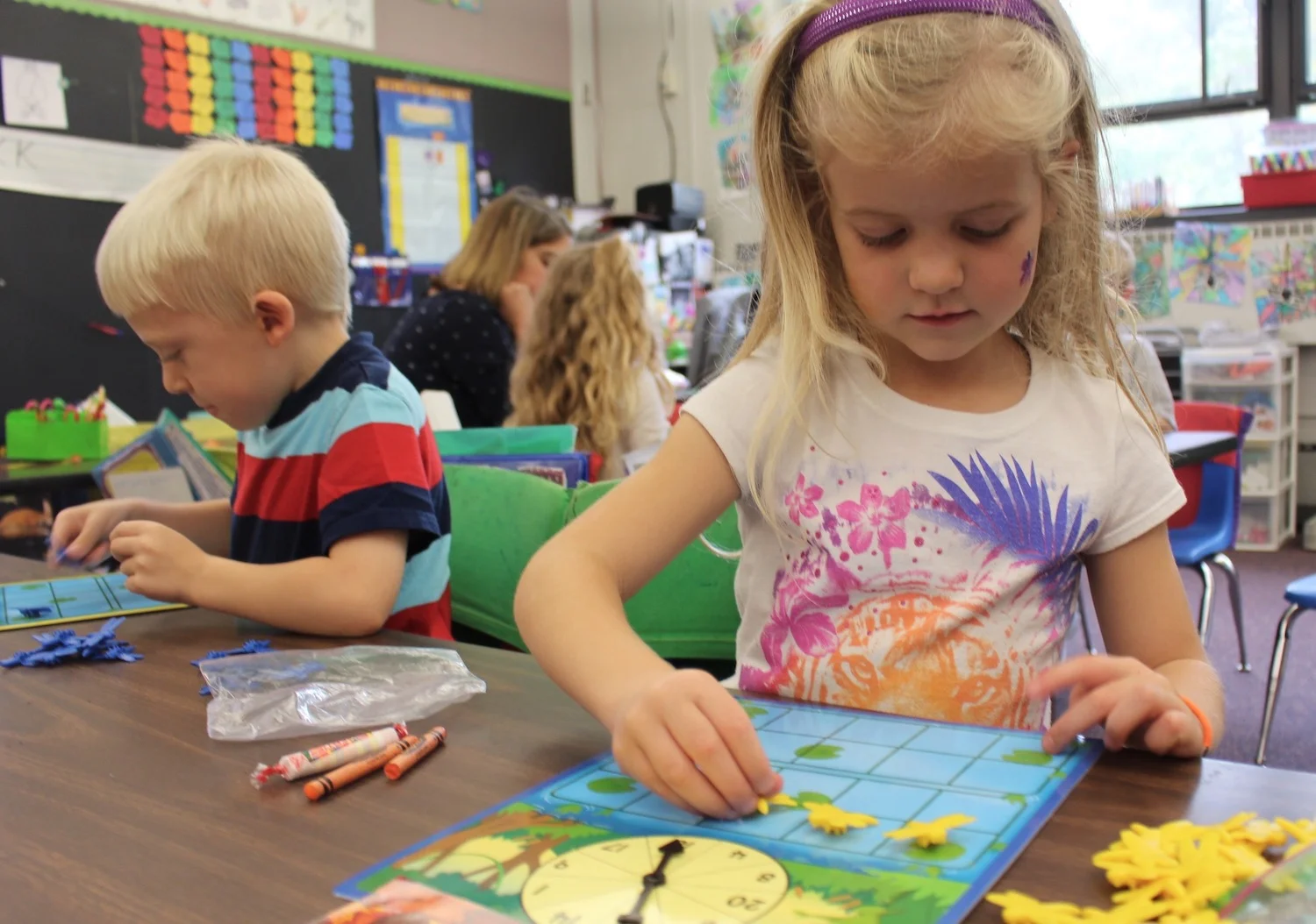 Young children with telling time work