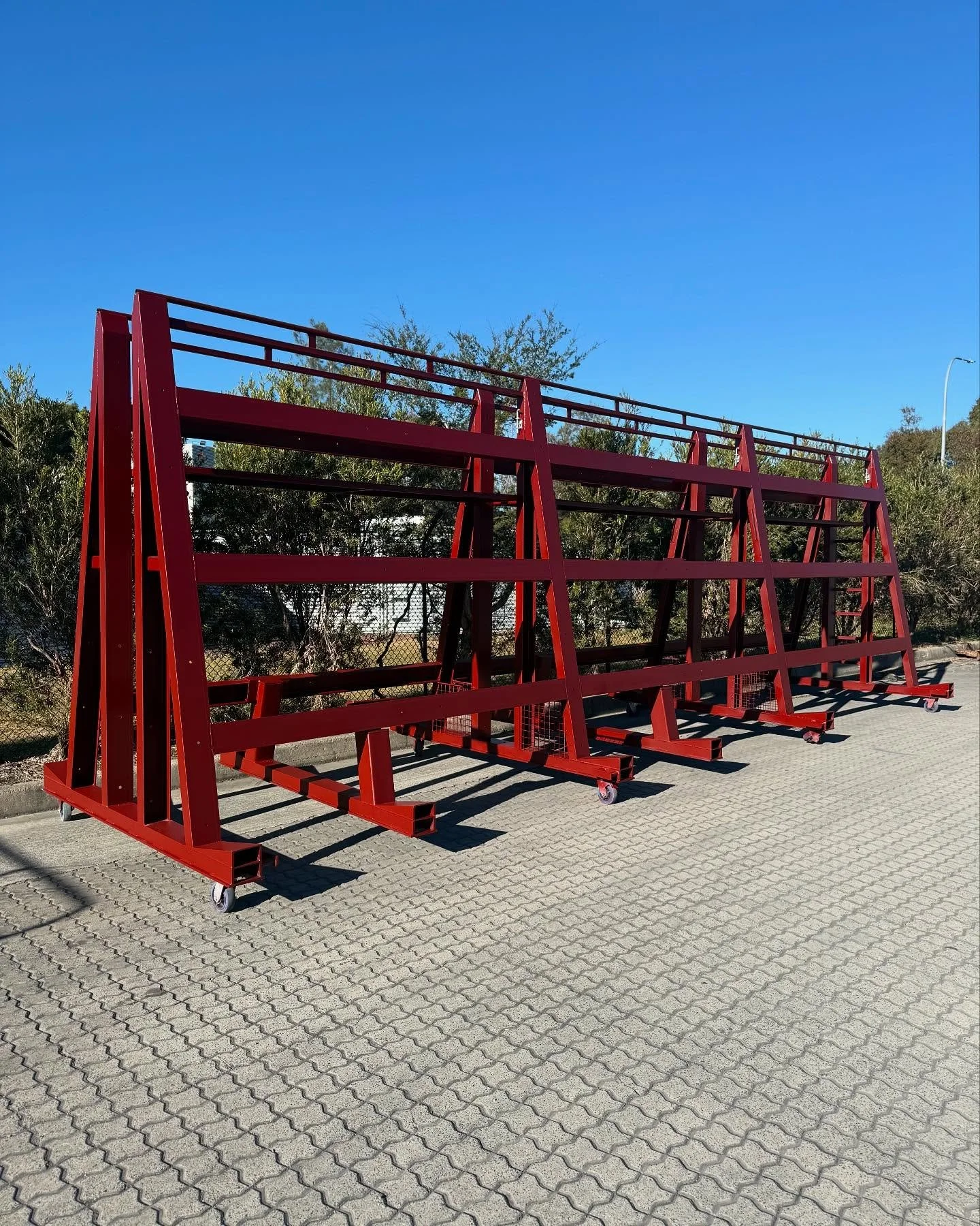 A precast concrete transport frame the team at CGE designed, fabricated, blasted, painted and engineered for a valued customer of ours, 1 down 14 more to go! #CGE