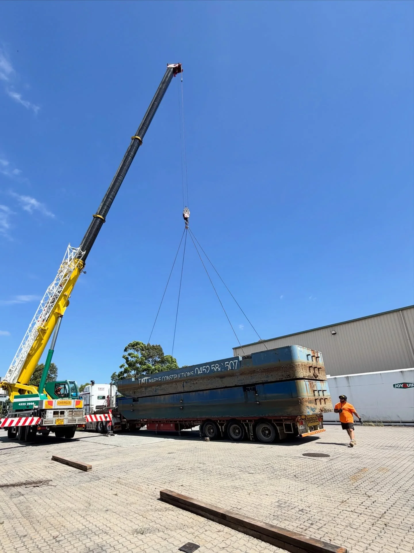 Big things happening this month! 
@dmtmarineconstructions barge delivered this week for works to begin. 

Watch this space 🚀 

#coastalgroupengineering #cge #engineering #fabrication #trades