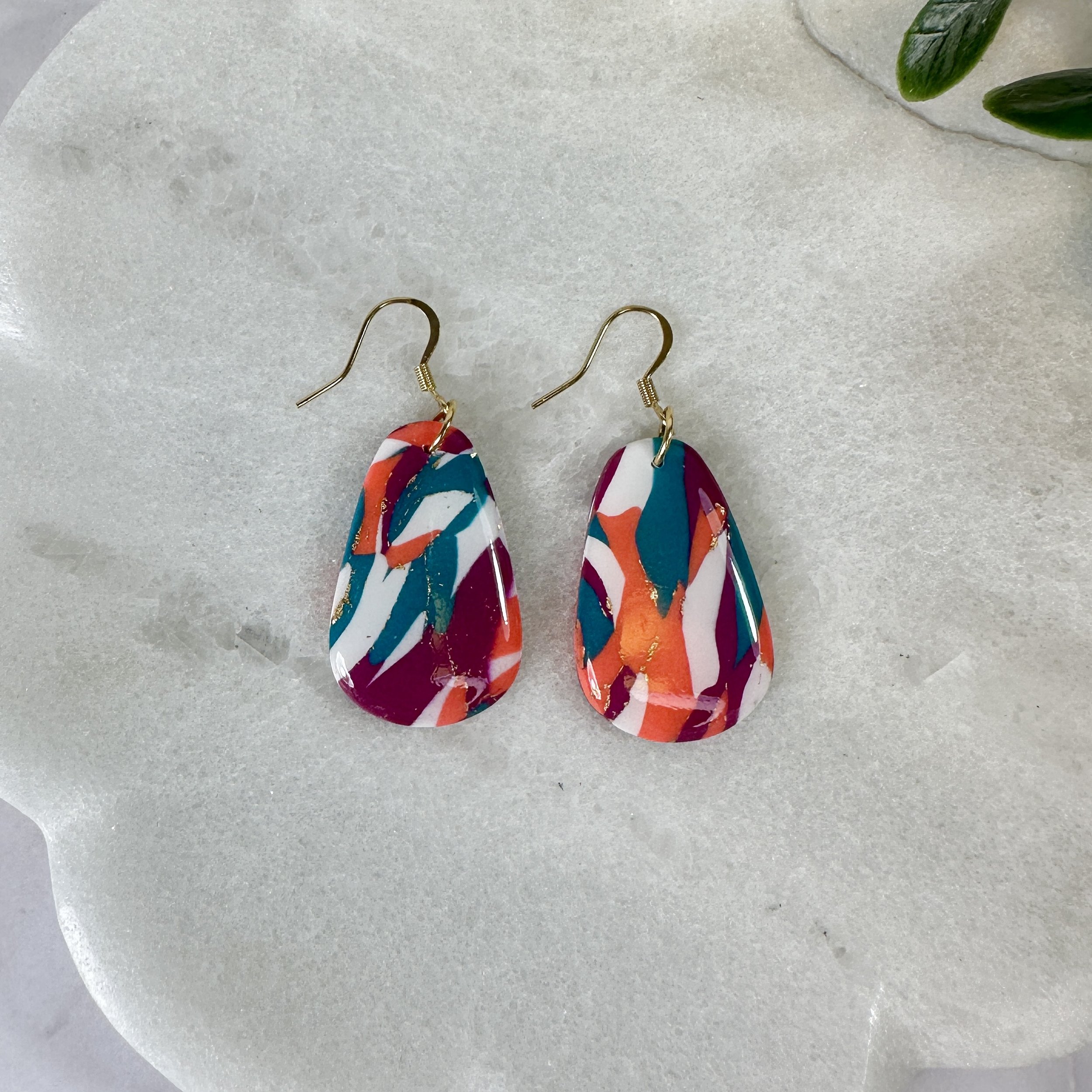 Sunset Swirl Teardrop Dangles