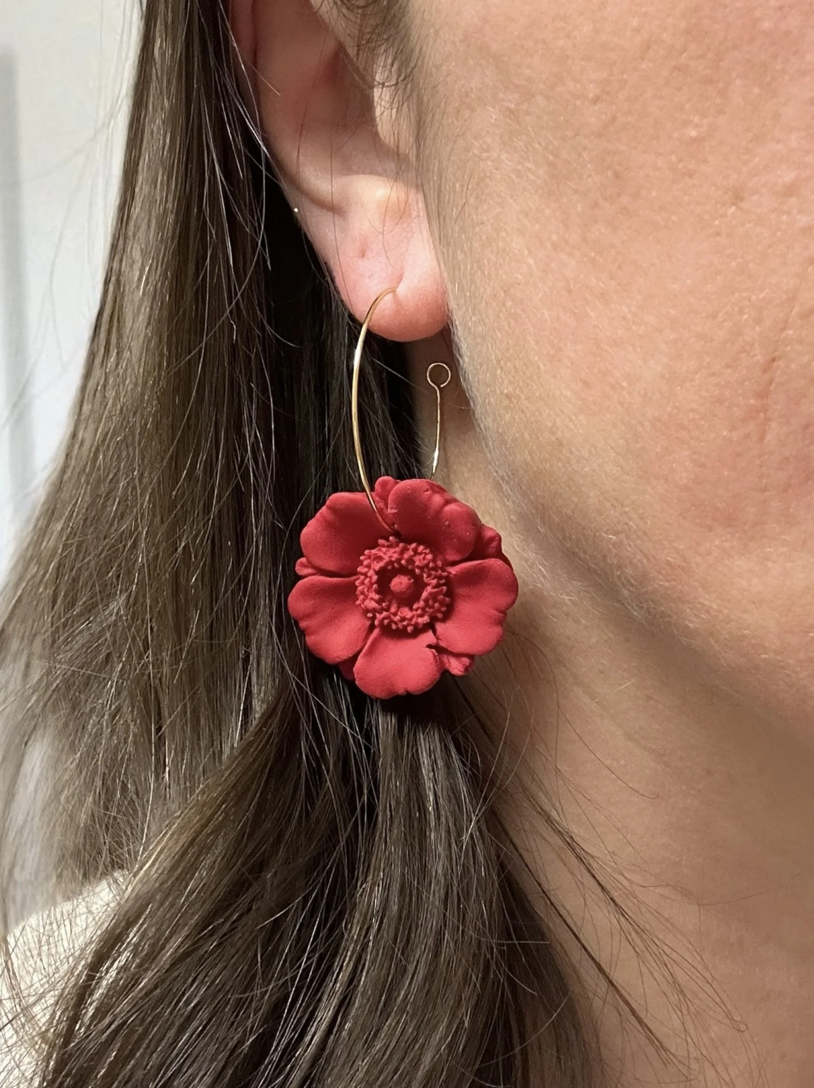 Red Poppy Statement Dangles