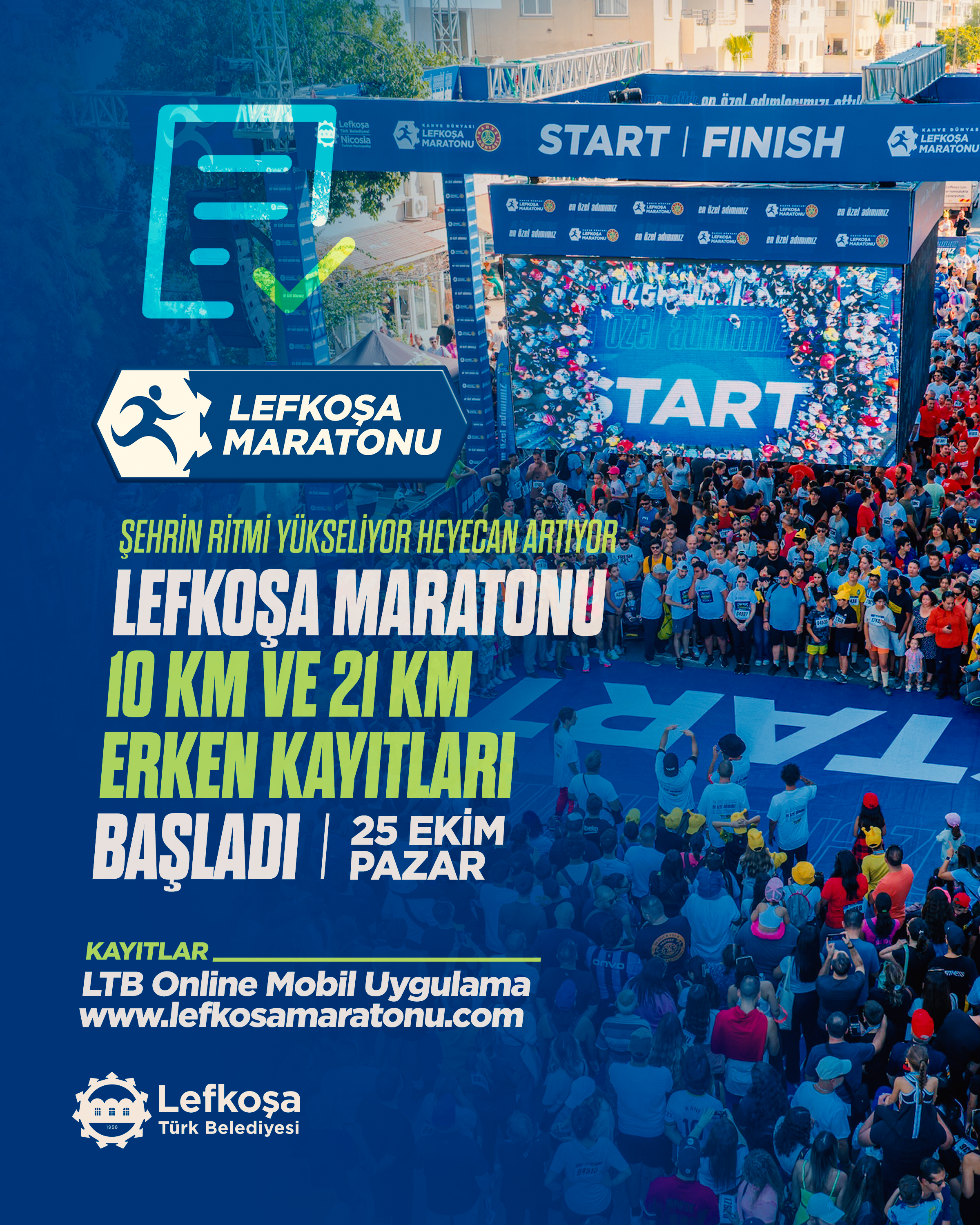 Lefkoşa Maratonu 10 ve 21 kilometre koşularına erken kayıtlar başladı