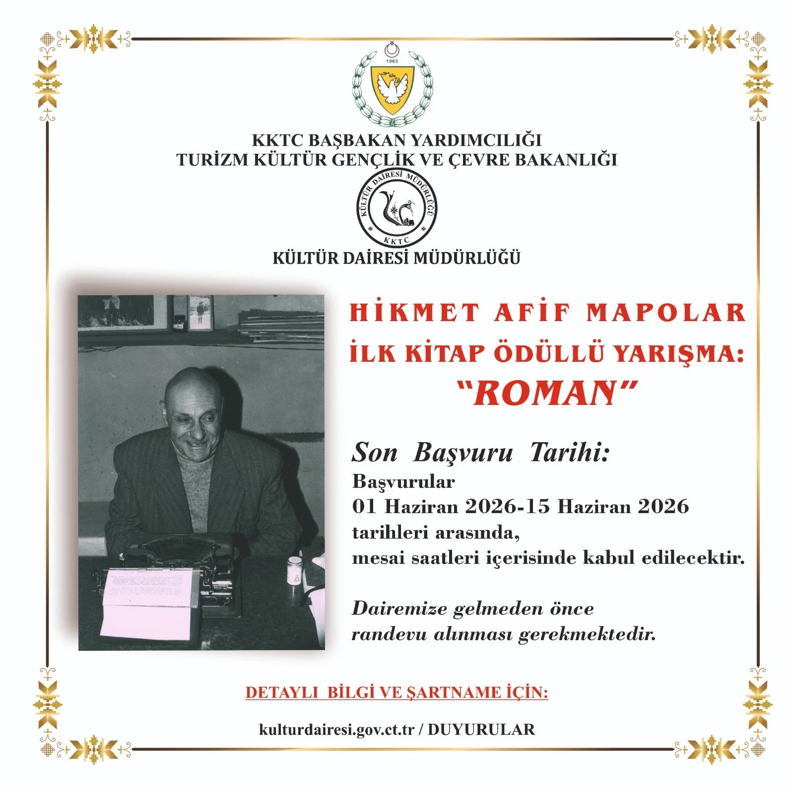 Hikmet Afif Mapolar İlk Kitap Ödüllü Yarışma’nın başvuru süreci devam ediyor
