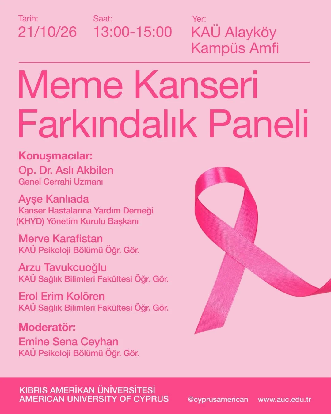 KAÜ’den meme kanserinde erken tanıya dikkat çeken farkındalık etkinlikleri