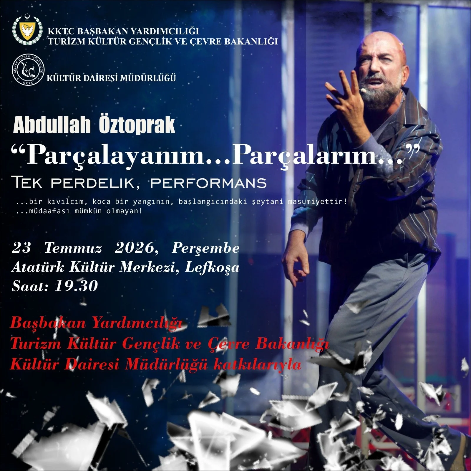 Öztoprak’ın “Parçalayanım…Parçalarım” isimli tek perdelik performansı AKM’de sahneleniyor