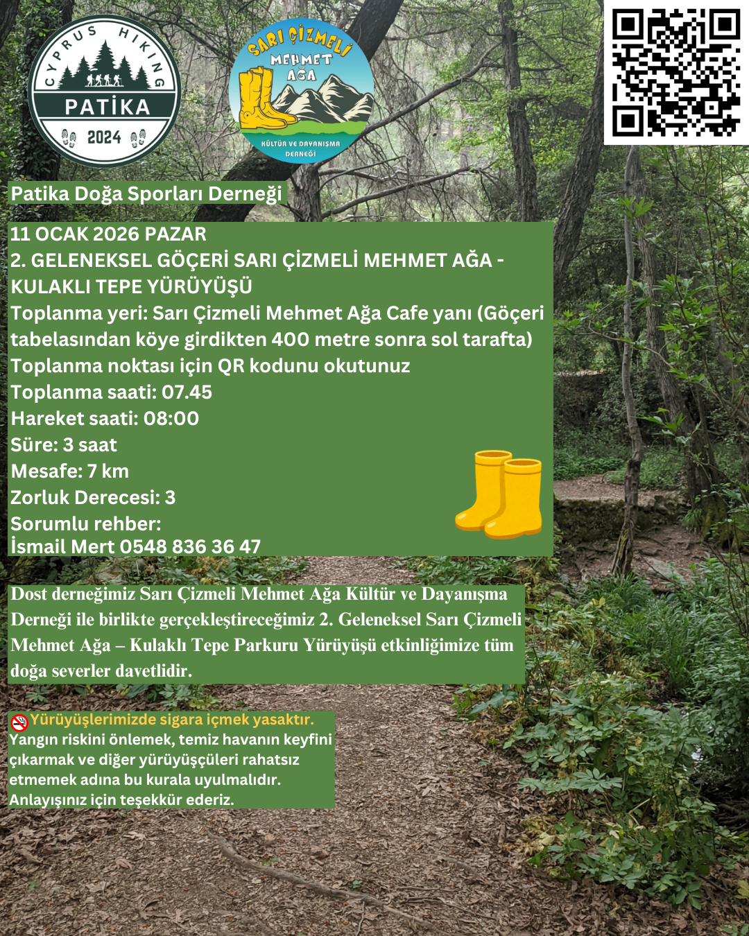 2. Geleneksel Göçeri Sarı Çizmeli Mehmet Ağa – Kulaklı Tepe Yürüyüş etkinliği Pazar günü düzenleniyor