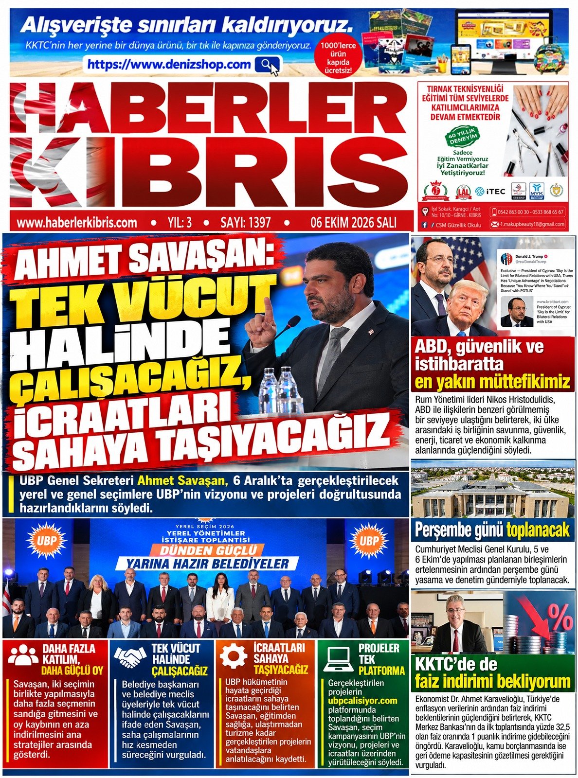 Haberler Kıbrıs - 6 Ekim 2026