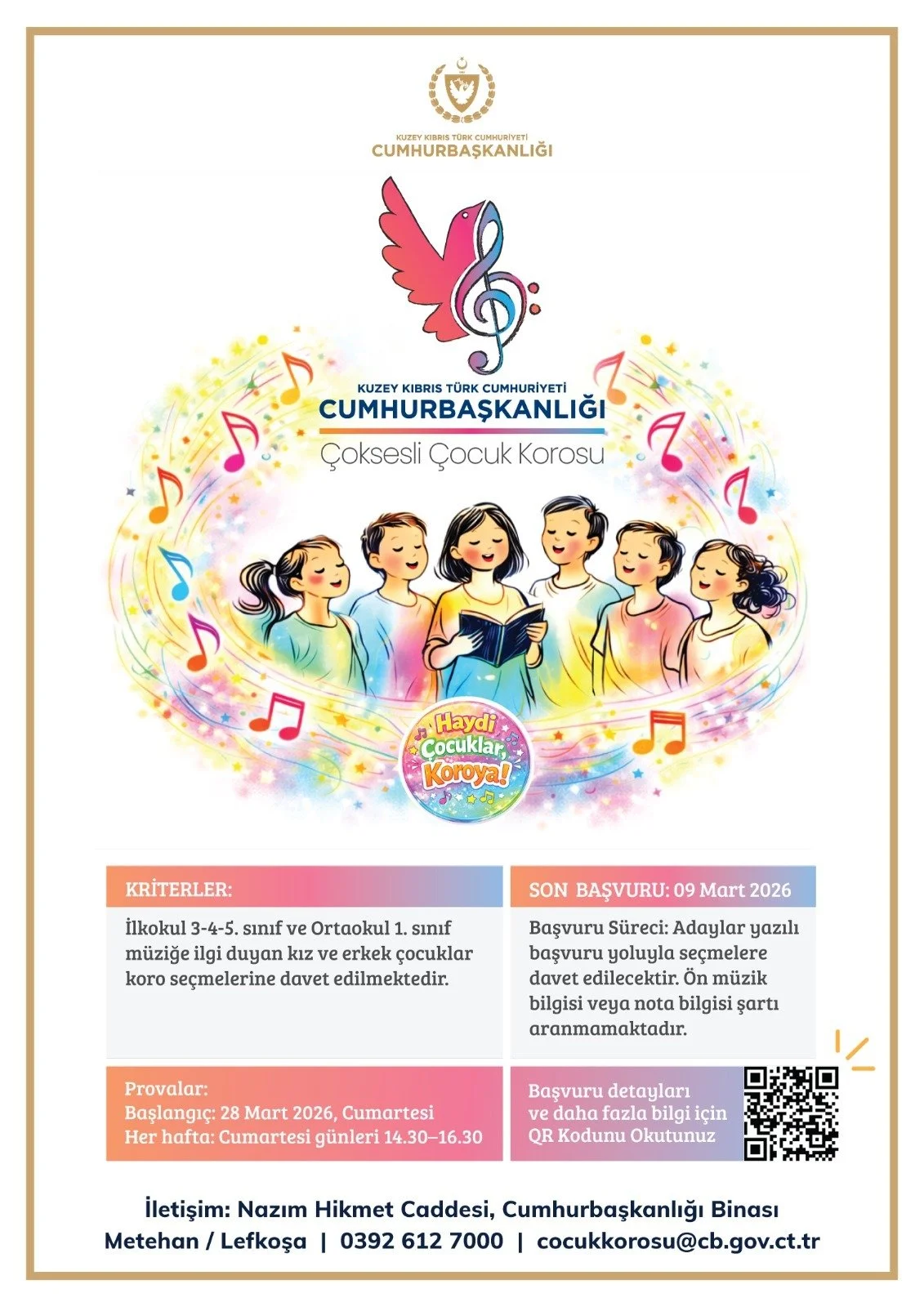 “Cumhurbaşkanlığı Çoksesli Çocuk Korosu” seçmeleri başlıyor