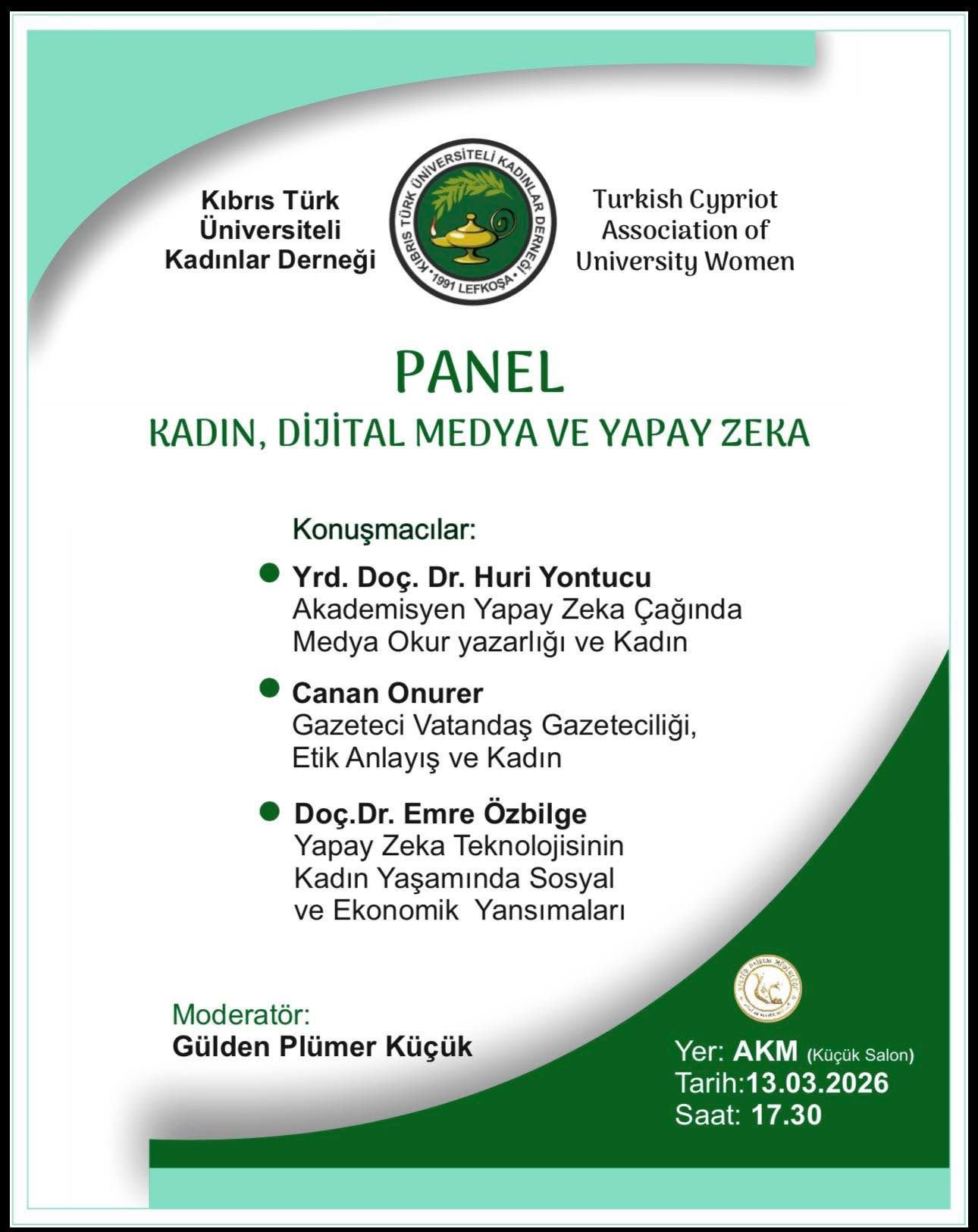 K. T. Üniversiteli Kadınlar Derneği'nden “Kadın, Dijital Medya ve Yapay Zeka” başlıklı panel