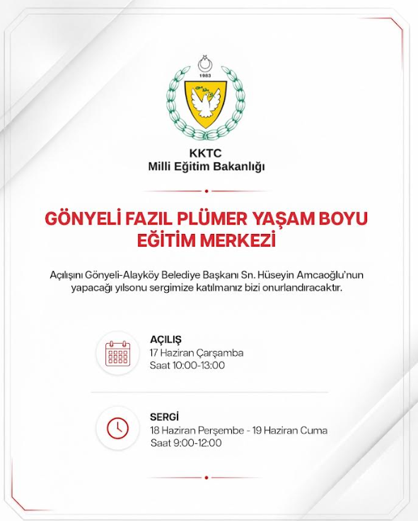 Gönyeli Fazıl Plümer Yaşam Boyu Eğitim Merkezi yıl sonu sergisi açılıyor