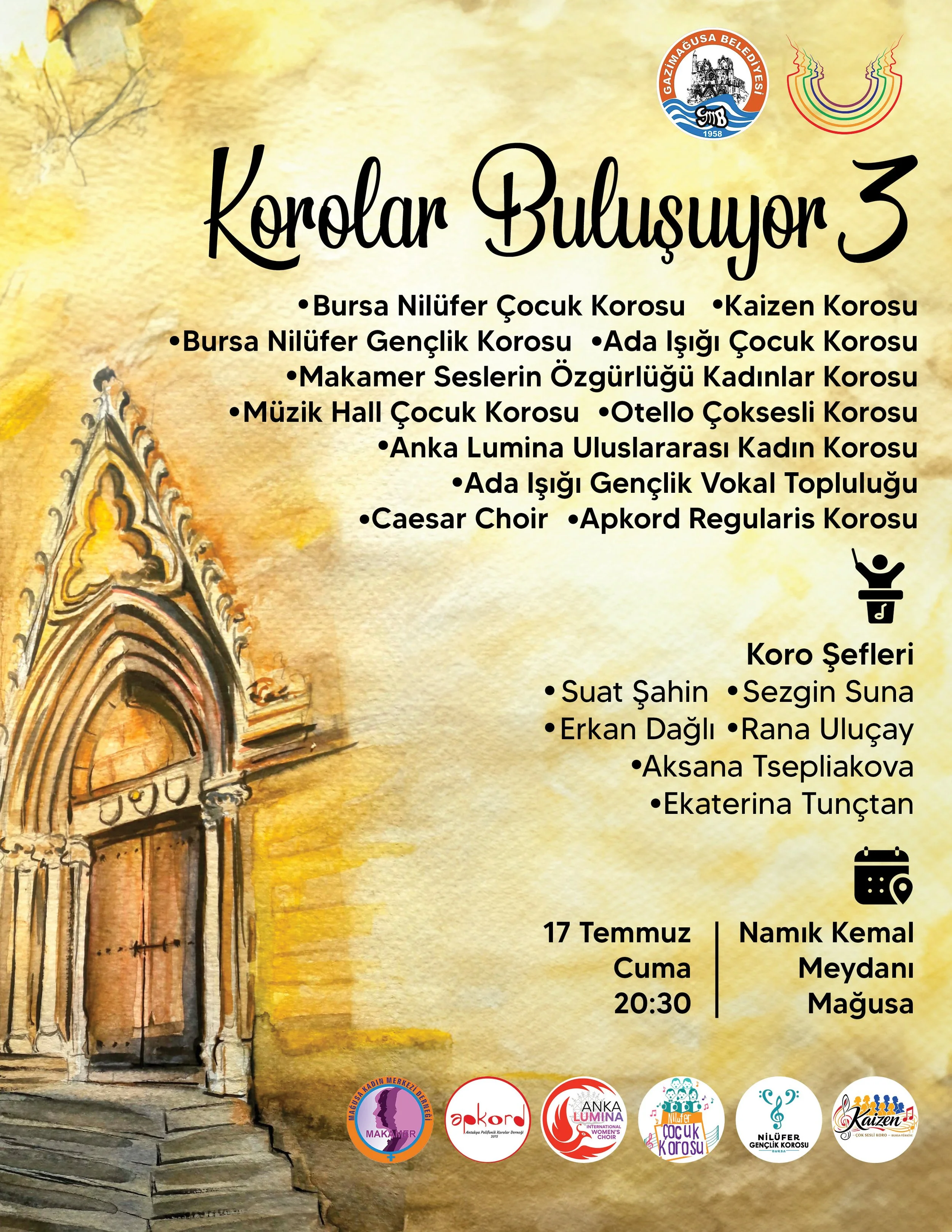 "Korolar Buluşuyor 3", cuma akşamı Namık Kemal Meydanı'nda müzikseverlerle buluşacak