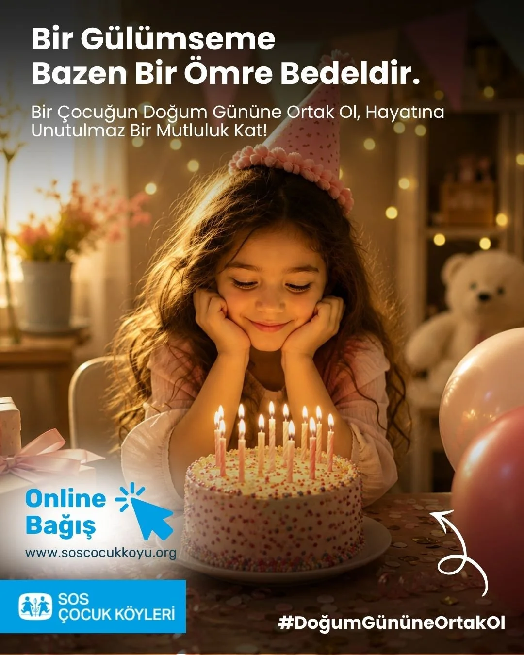 SOS Çocukköyü Derneği, çocukların doğum günü kutlamaları için bağış kampanyası başlattı