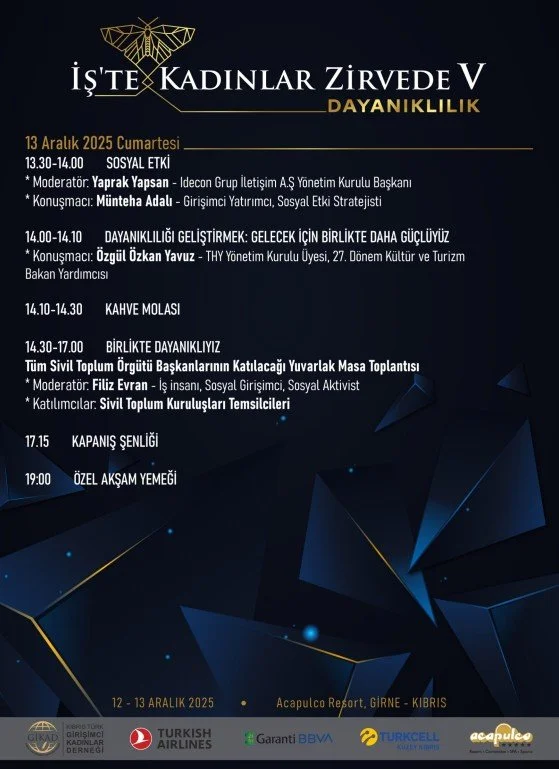 "İş’te Kadınlar Zirvede V" buluşması, 12–13 Aralık’ta Girne’de düzenlenecek