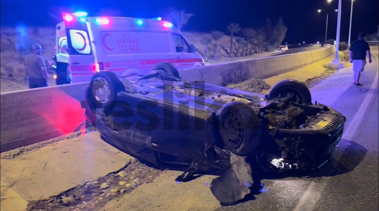 Lefkoşa-Güzelyurt anayolu’nda alkollü sürücü kaza yaptı: 1 Yaralı