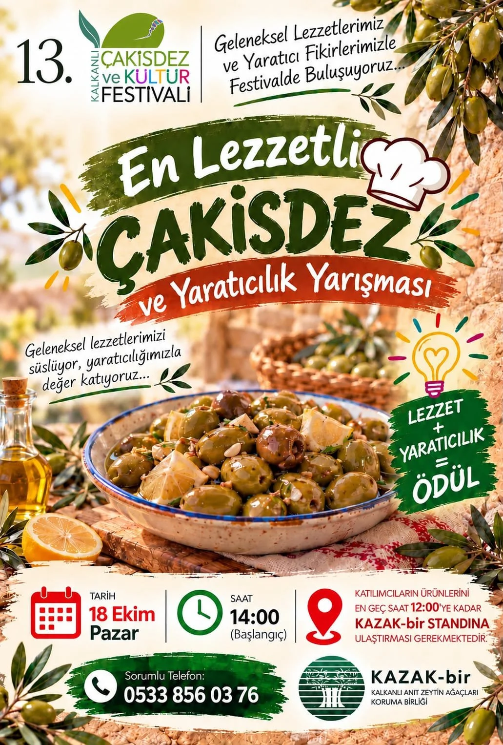 13. Kalkanlı Çakisdez ve Kültür Festivali hafta sonu yapılacak