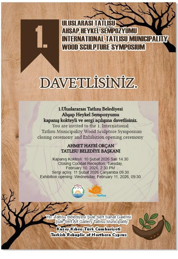 1. Uluslararası Tatlısu Belediyesi Ahşap Heykel Sempozyumu sona erdi; sergi açılışı yarın...