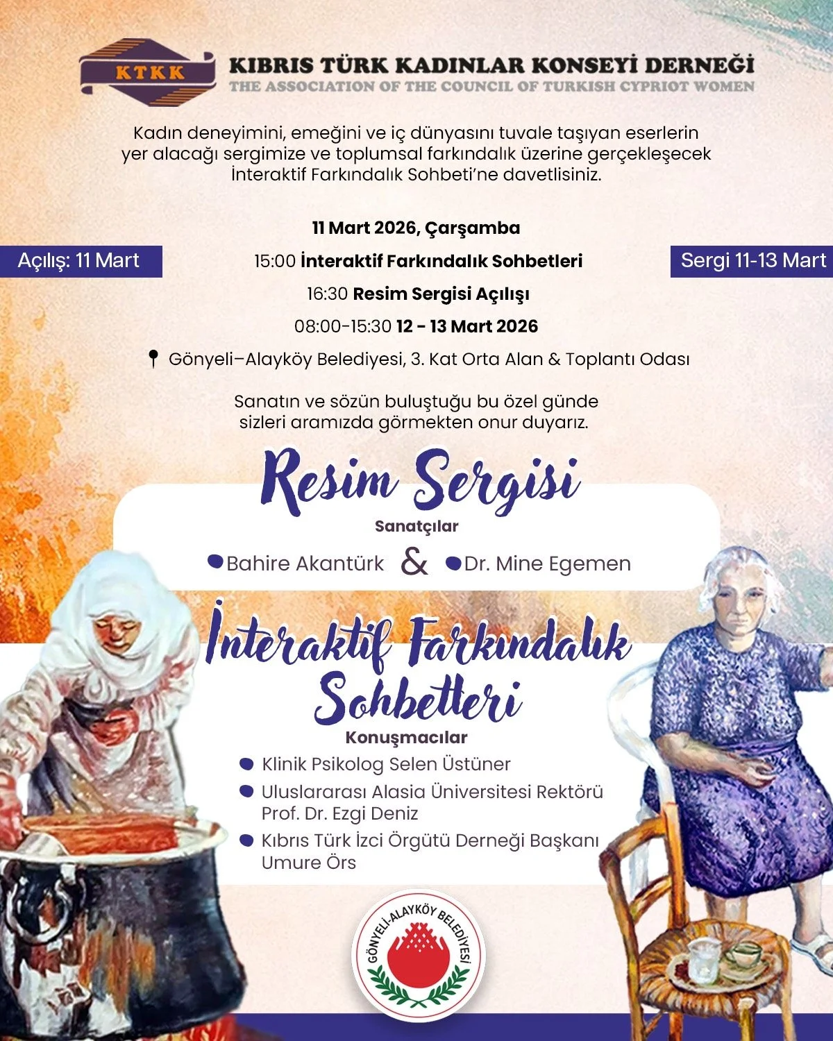 8 Mart Dünya Kadınlar Günü kapsamında resim sergisi ve İnteraktif Farkındalık Sohbetleri düzenlenecek